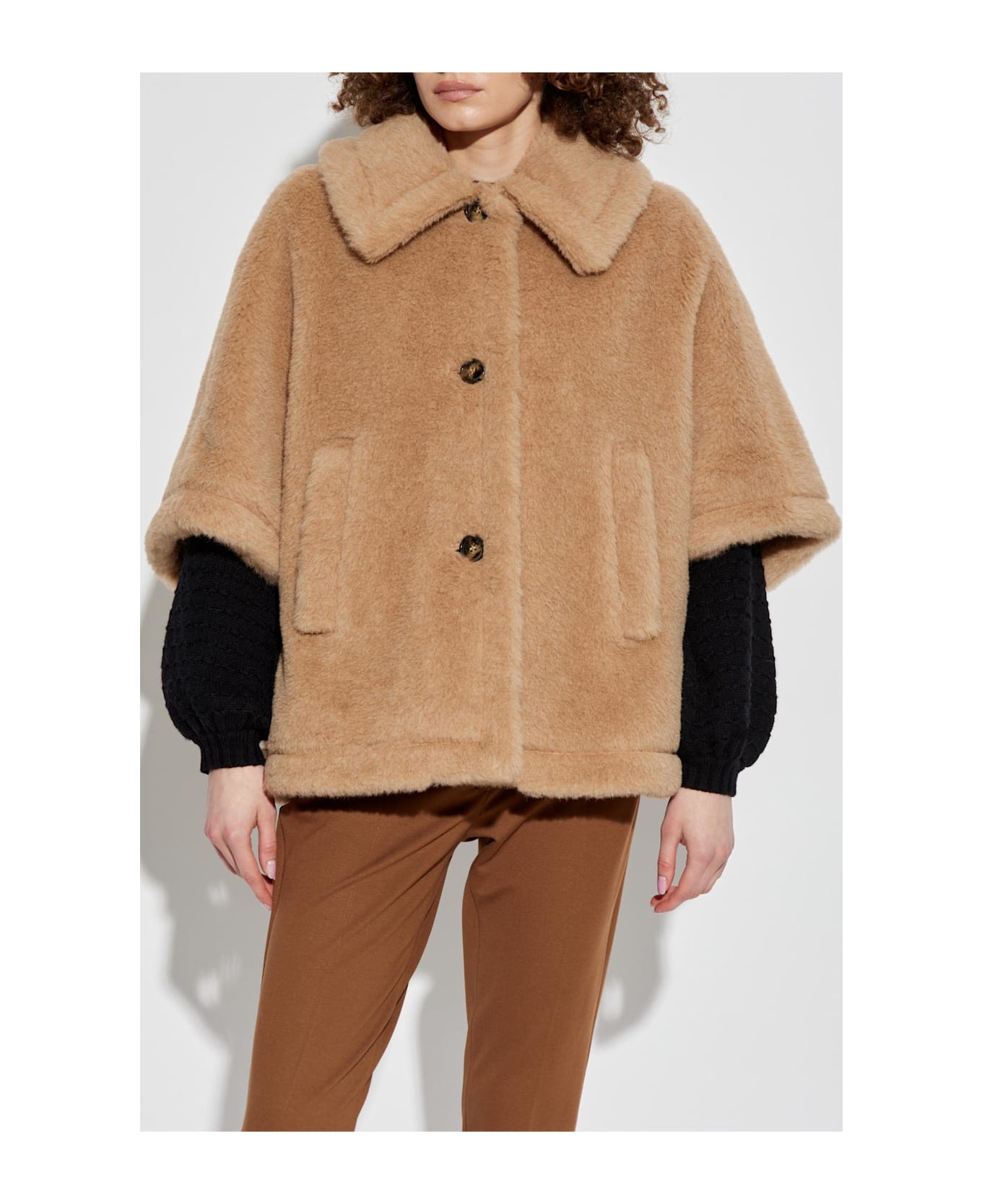 Max Mara Fur Poncho Tenebre - Beige