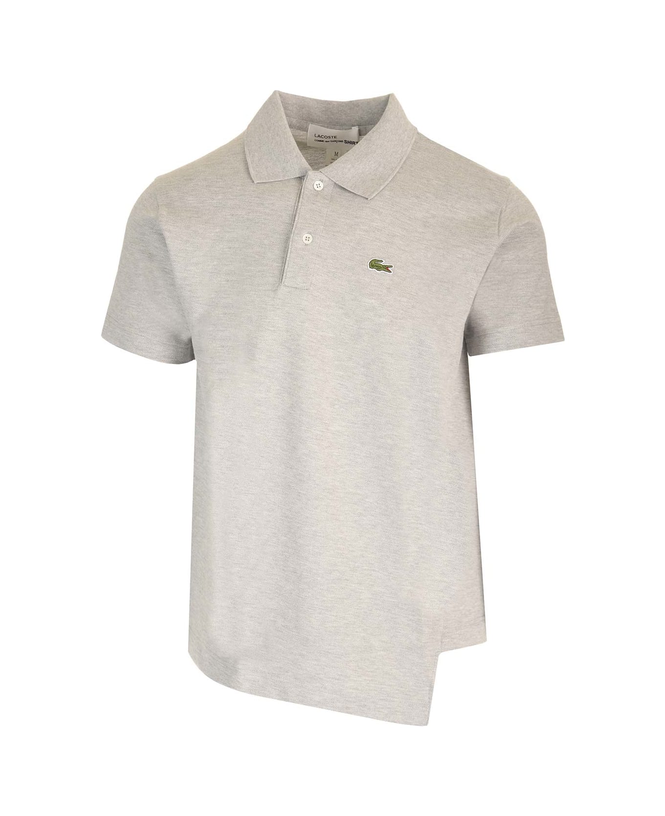 Comme des Garçons Shirt Asymmetric Lacoste Polo Shirt - Top Grey
