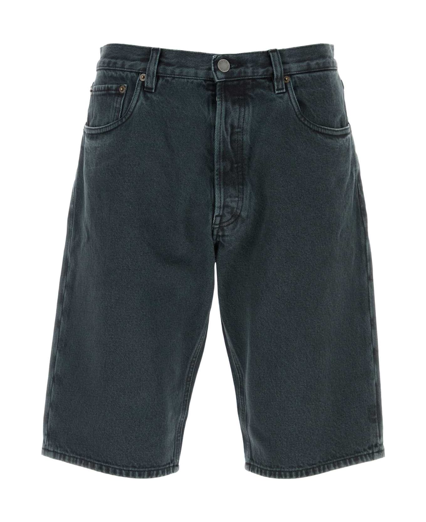 Prada Dark Blue Denim Bermuda Shorts - OBSIDIAN
