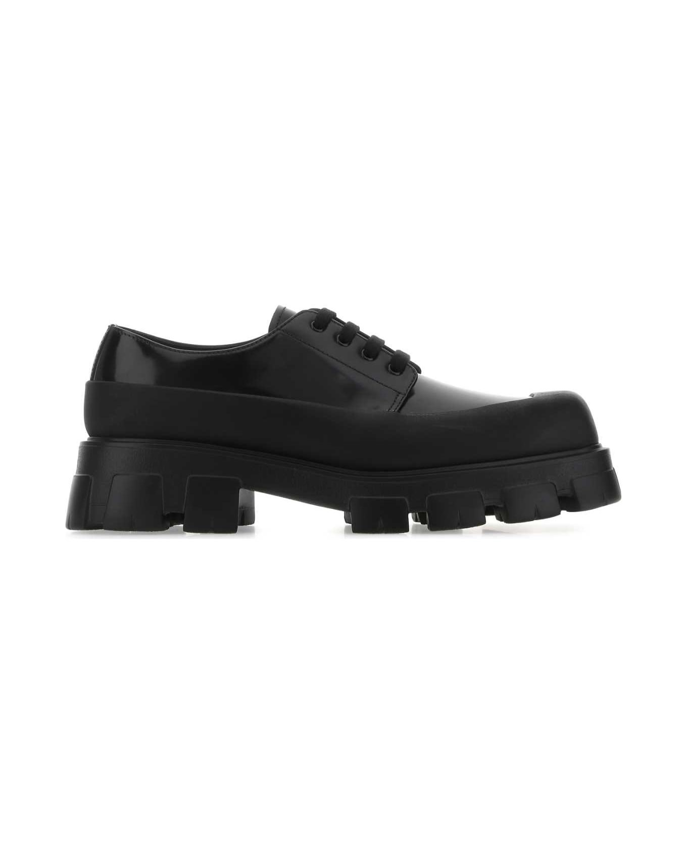 Prada Black Leather Lace-up Shoes - F0002
