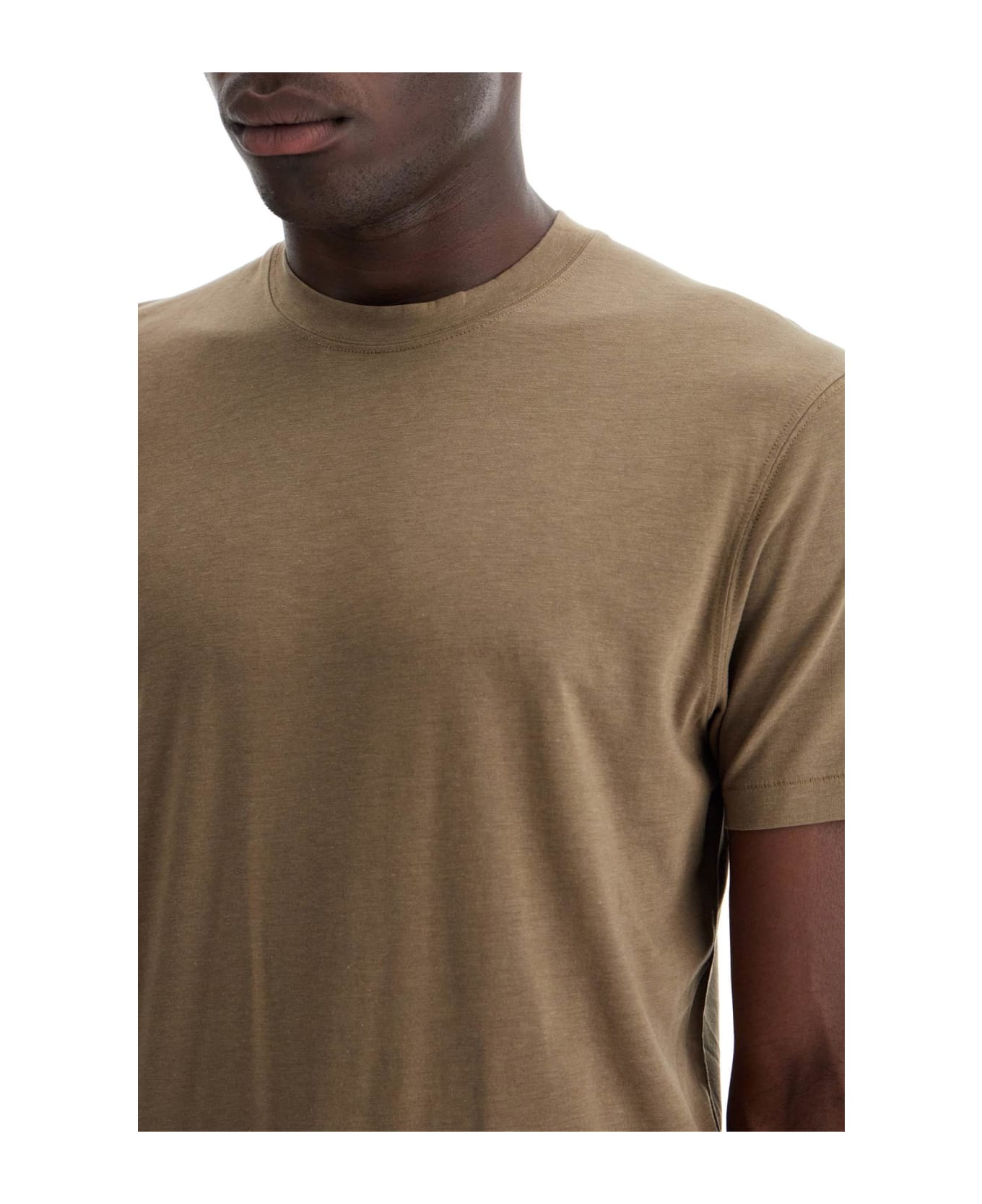 Tom Ford Cottono And Lyocell T-shirt - FERN GREEN (Khaki)