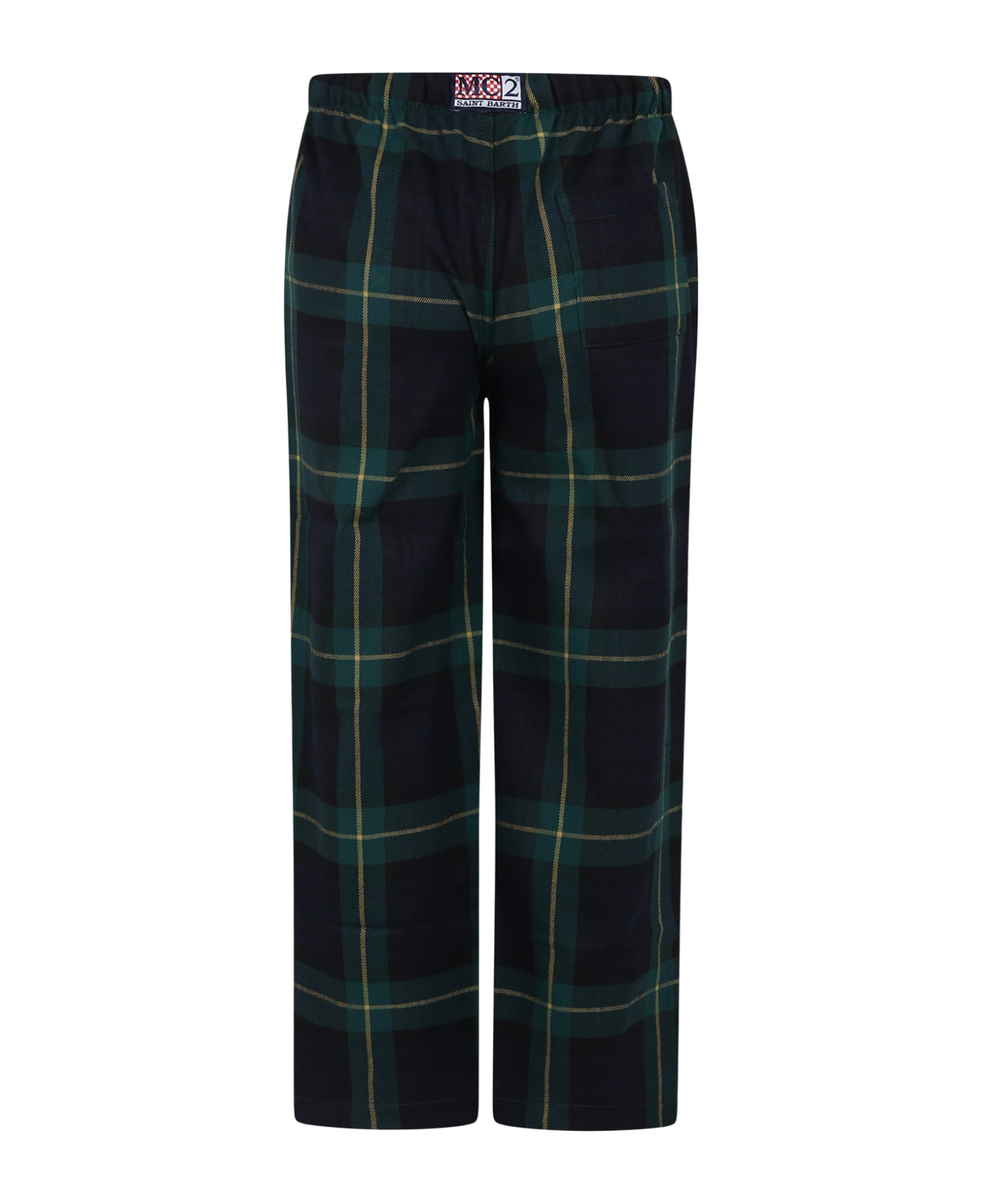 MC2 Saint Barth Green Pajamas Trousers For Boy With Logo - Multicolor