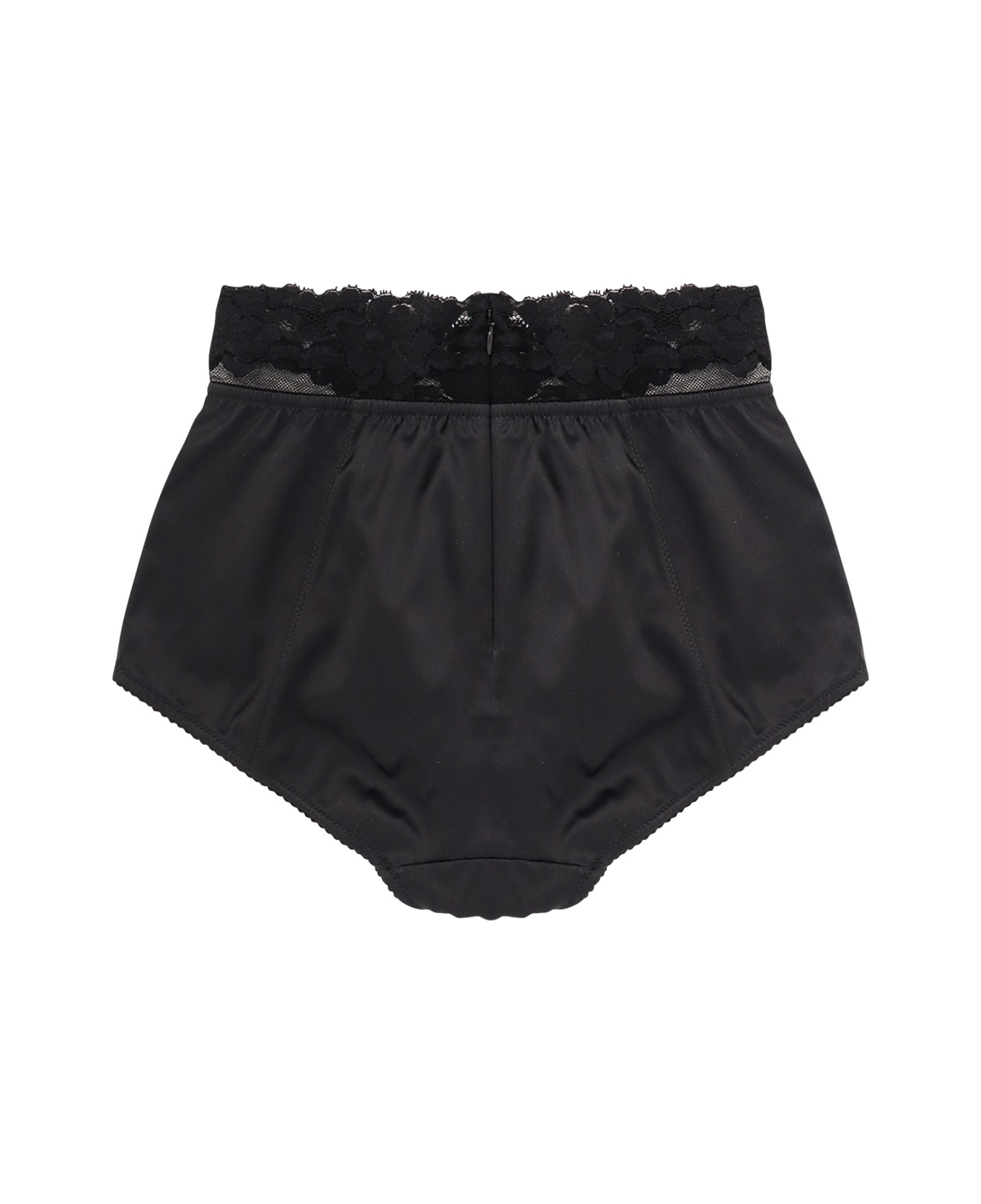 Dolce 
Gabbana Silk Coulotte With Lace Inserts - Black