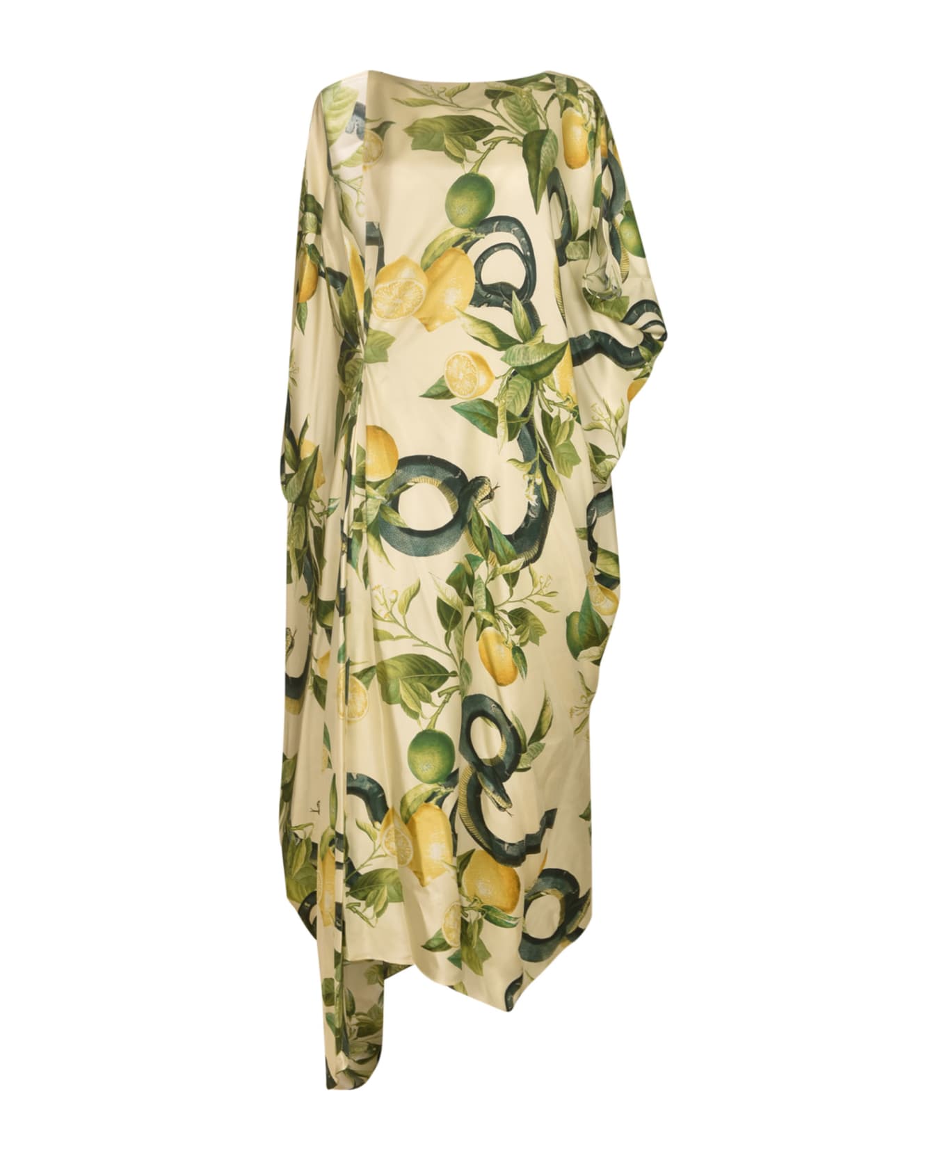 Roberto Cavalli Oversized Printed Dress - Ivory