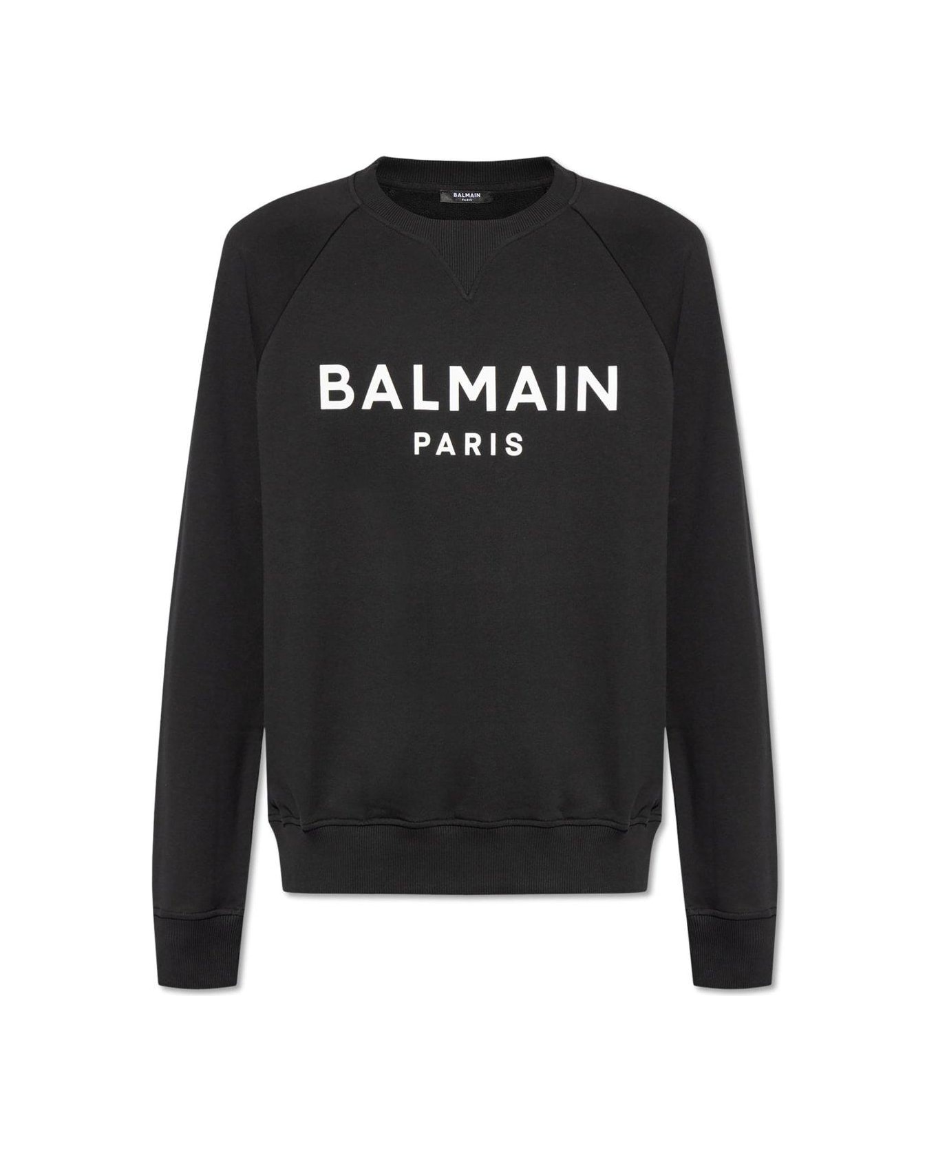 Balmain Logo Printed Crewneck Sweatshirt - NERO BIANCO