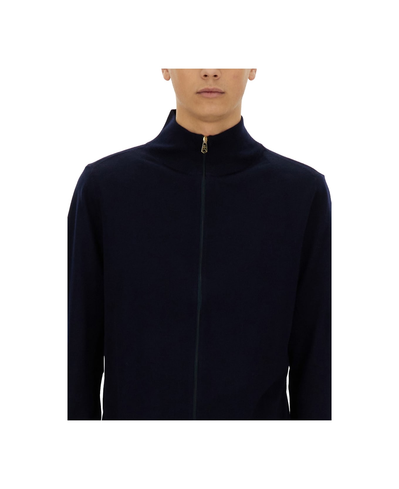 Paul Smith Zippered Cardigan - BLUE
