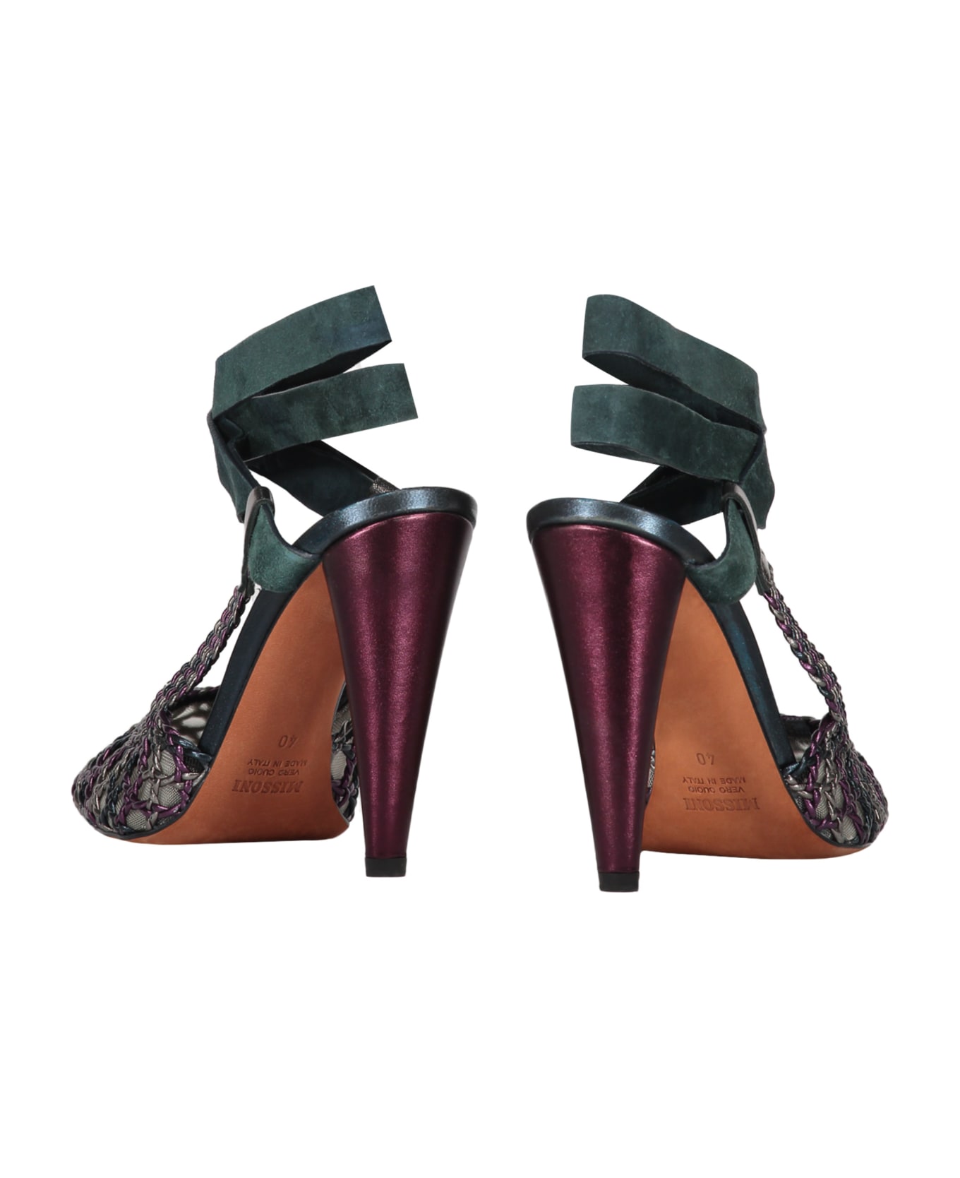 Missoni Heeled Leather Sandals - Multicolor