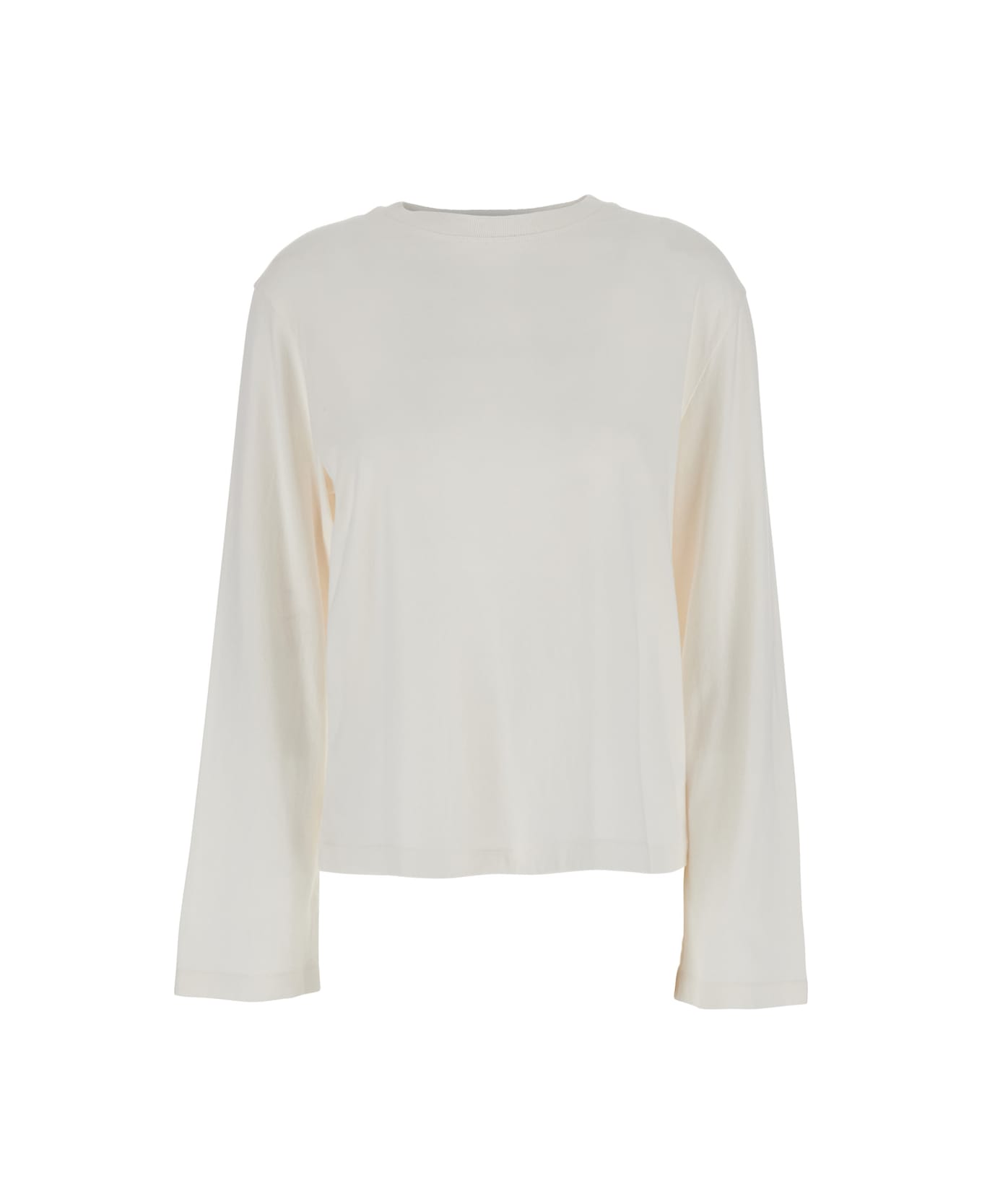 AGOLDE 
runa
 White Crewneck T-shirt With Dropped Shoulders In Cotton Woman - White