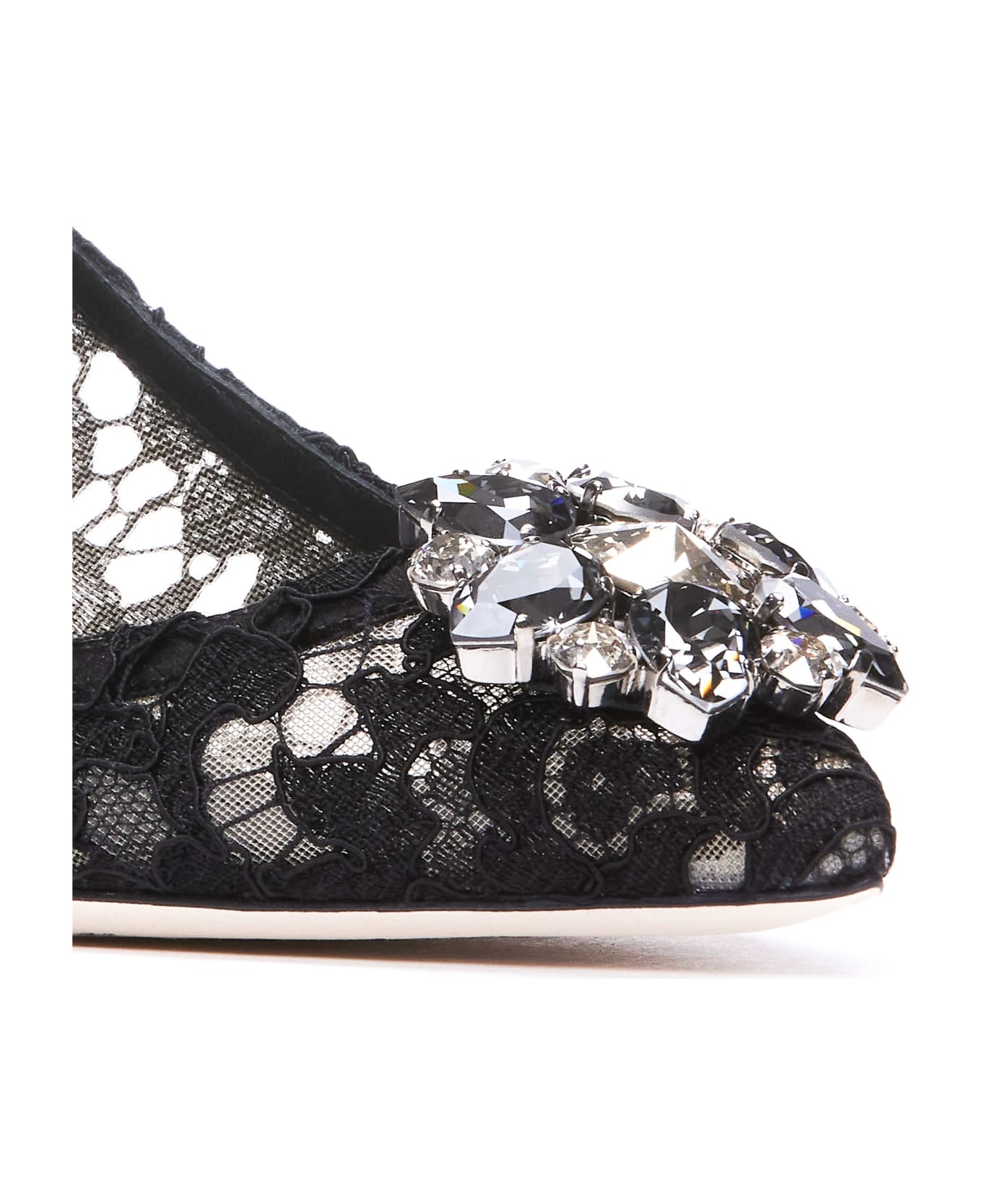 Dolce & Gabbana Taormina Lace Decollete With Broche - Black