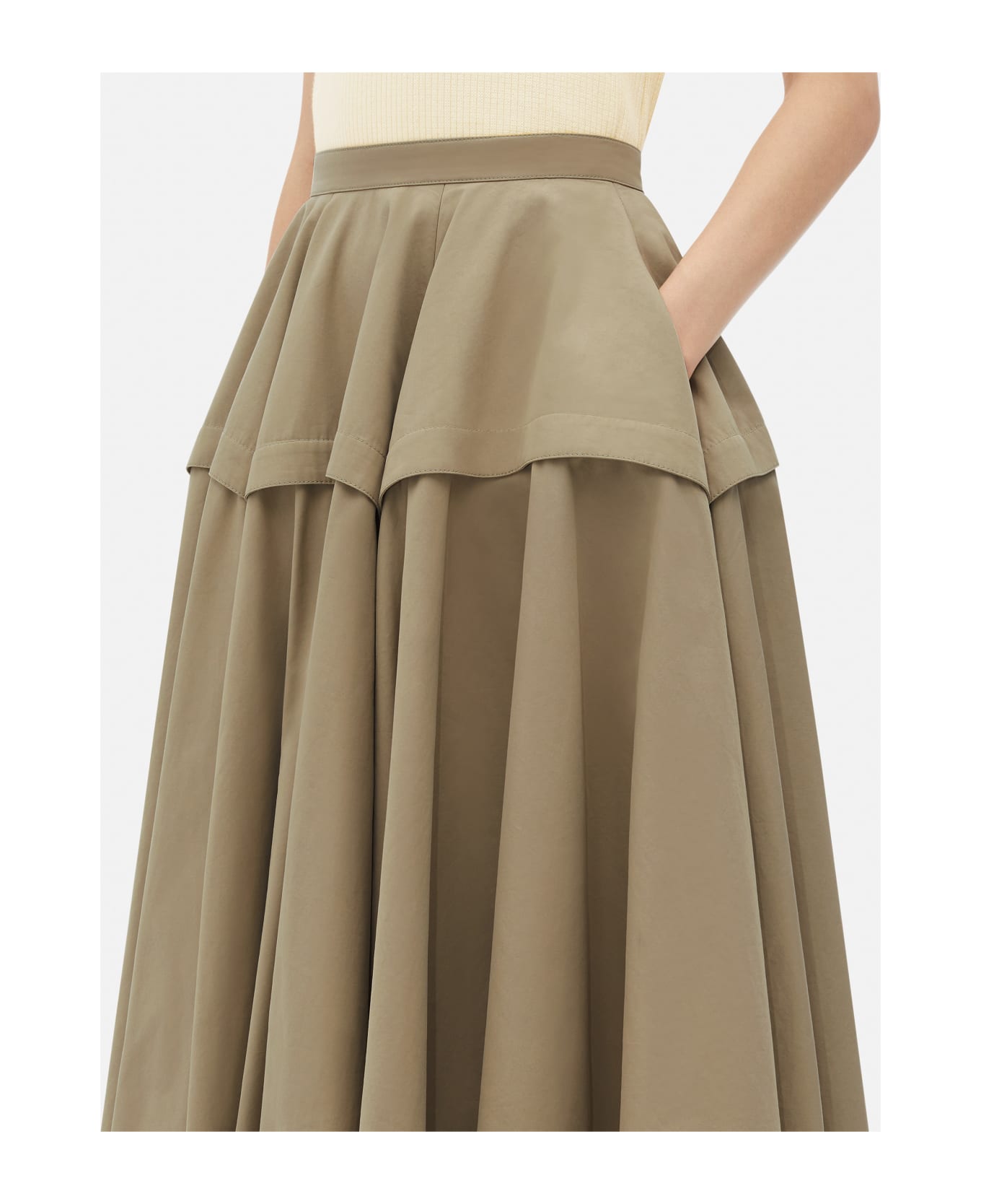 Bottega Veneta Compact Cotton Skirt - BEIGE