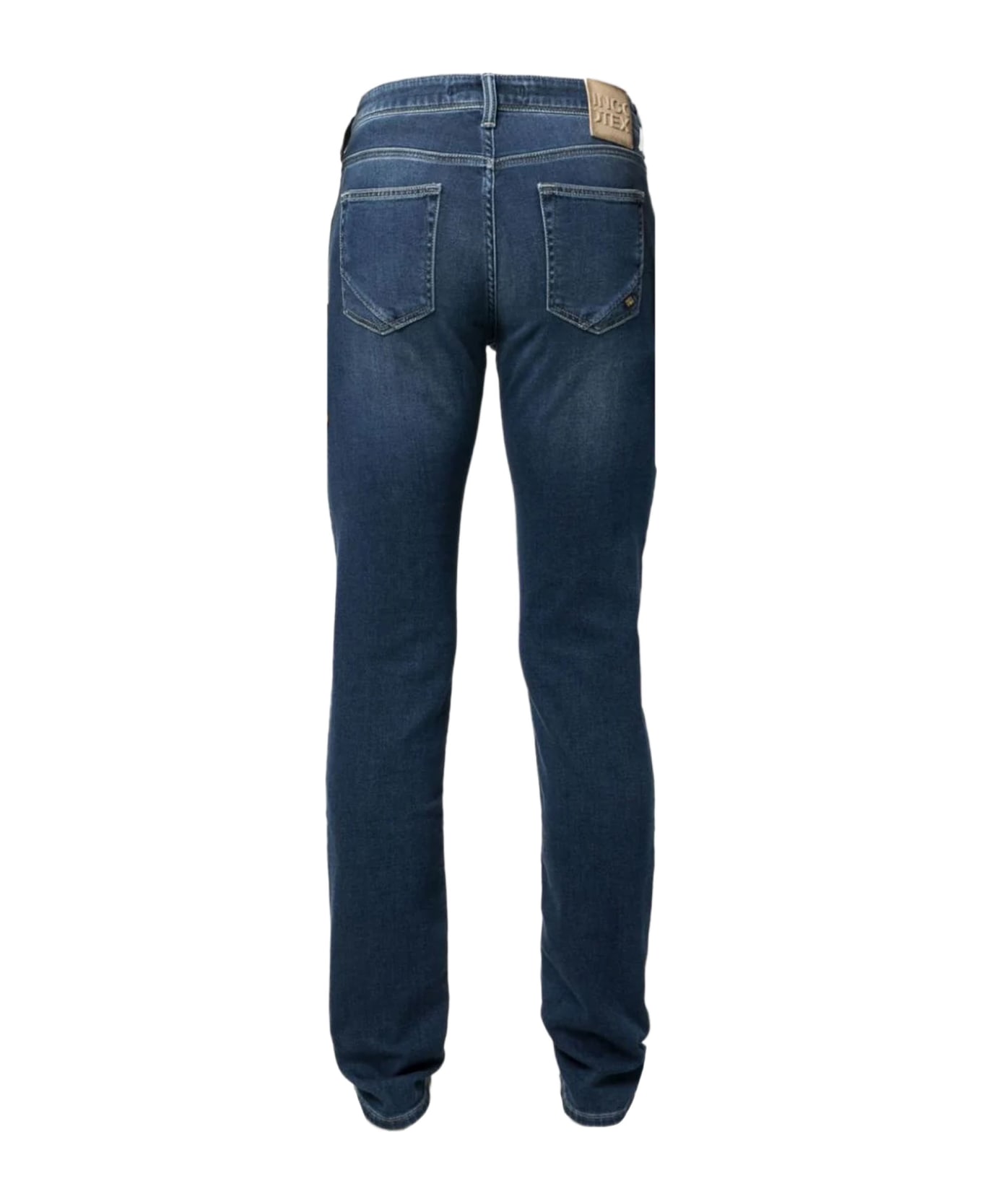Incotex Indigo Blue Stretch-cotton Denim Jeans - Blue デニム