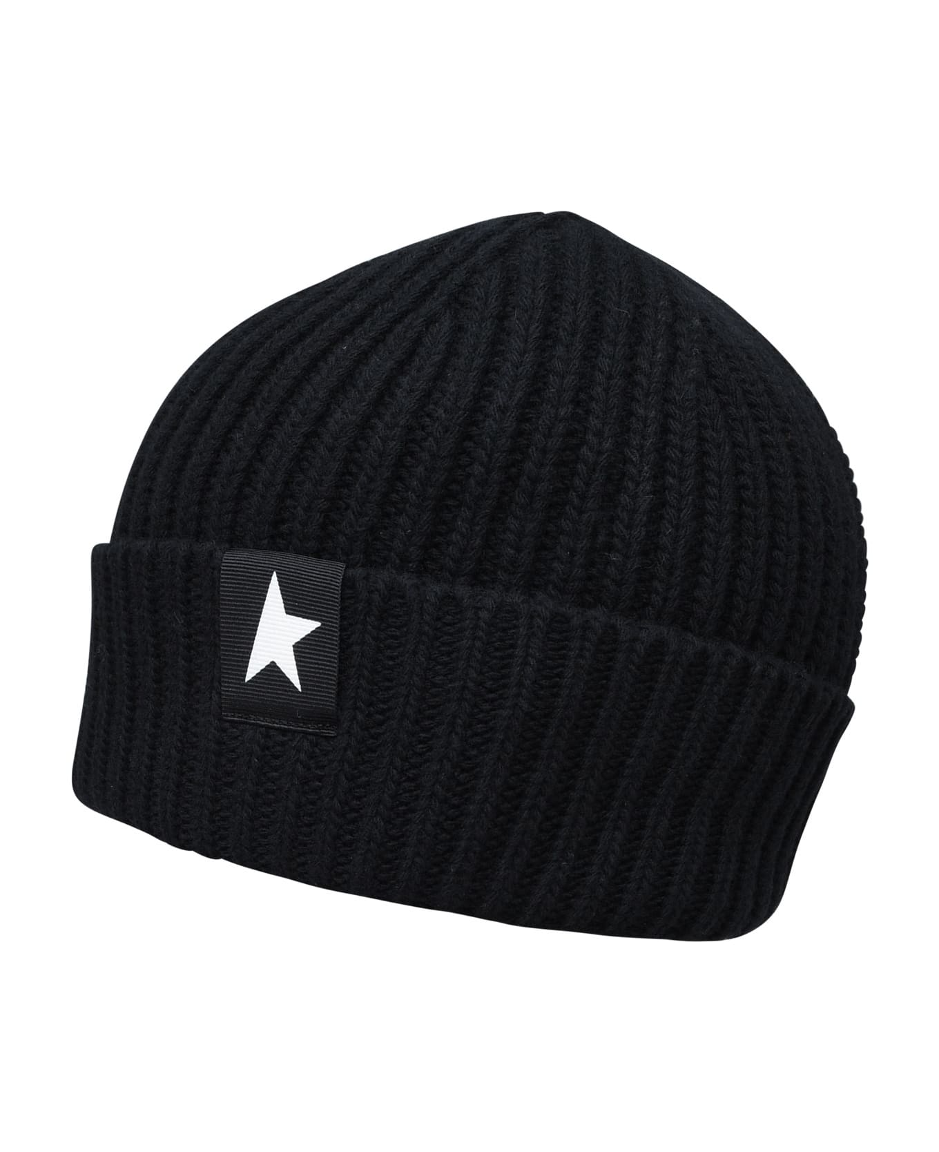 Golden Goose Black Wool Damian Star Beanie - BLACK