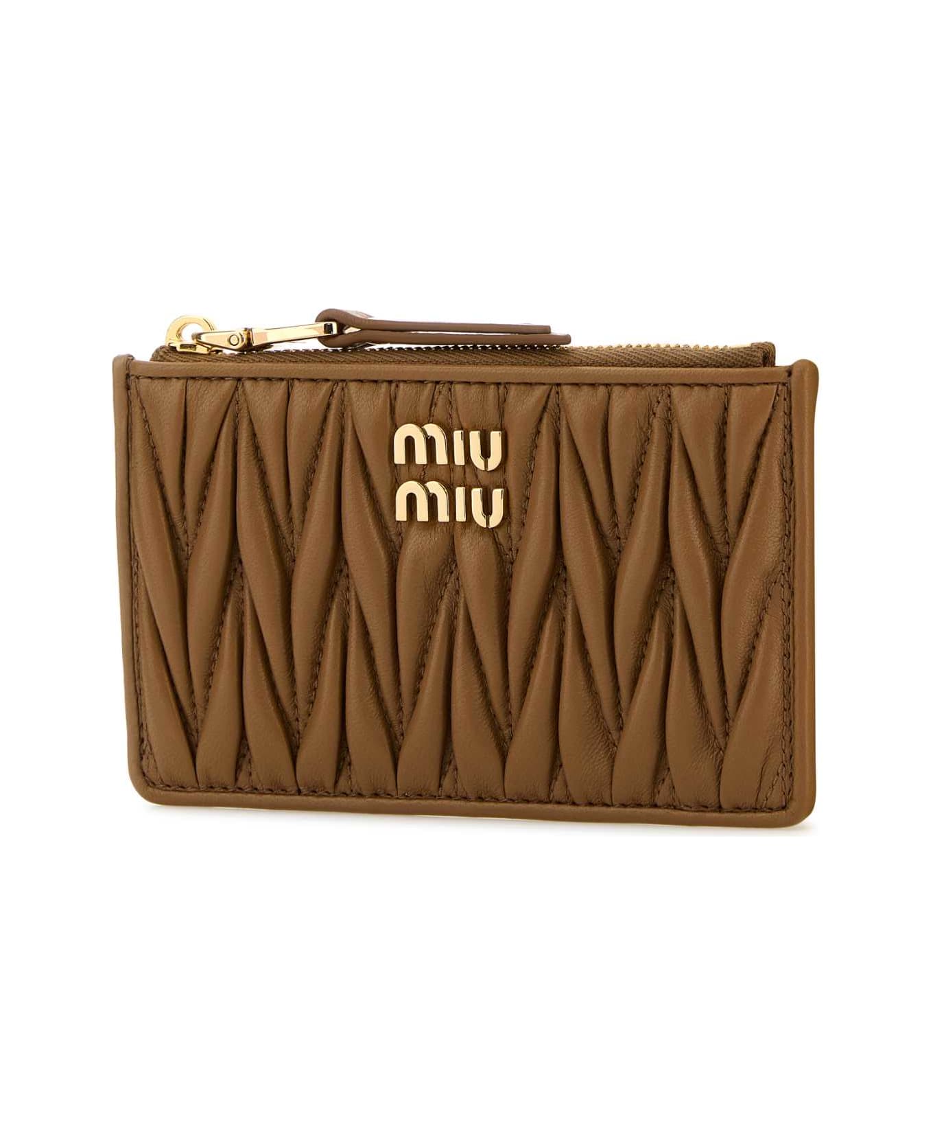 Miu Miu Caramel Nappa Leather Card Holder - CARAMEL