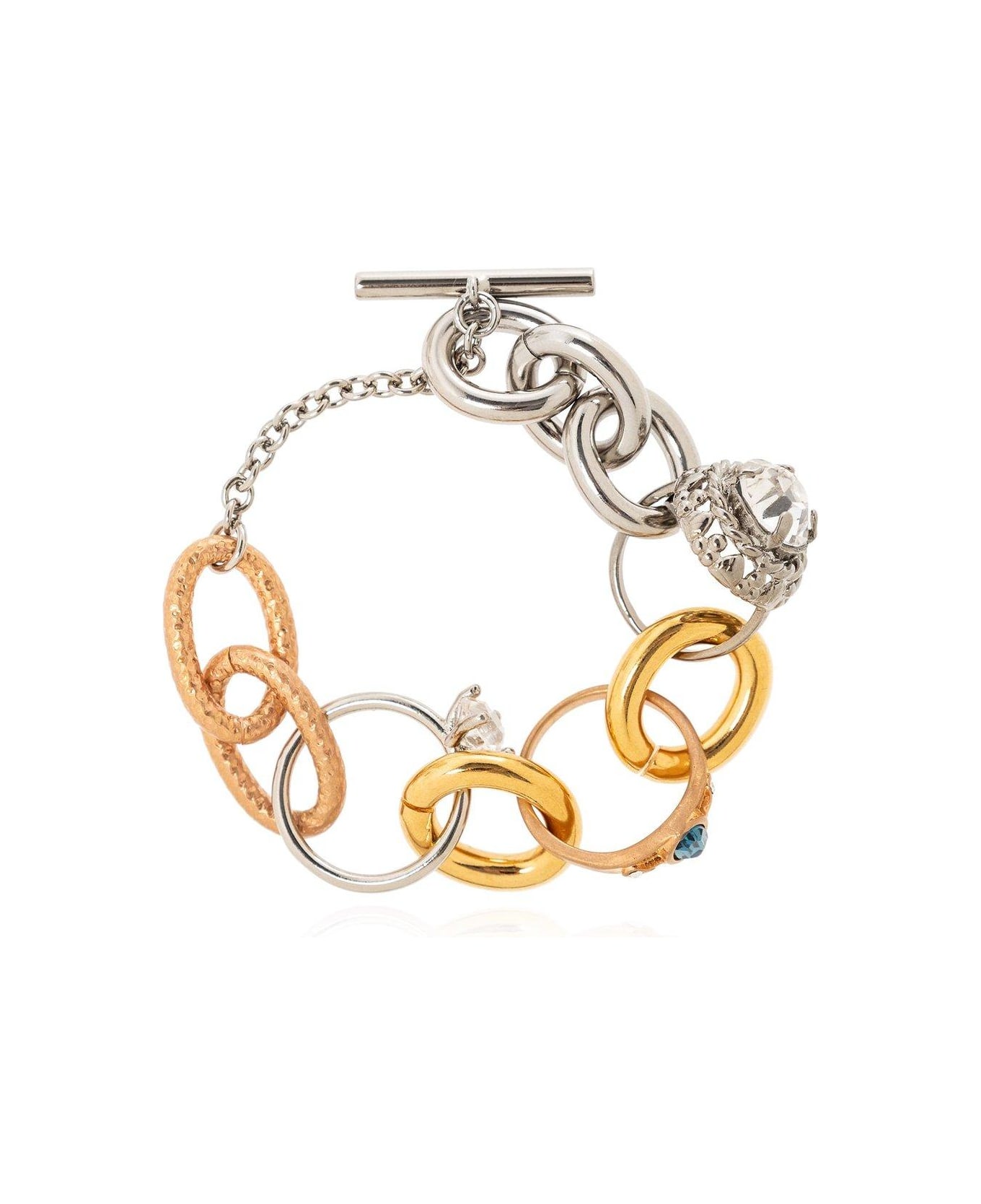 Marni Tornado-print Two-toned Ring Charm Bracelet - Golden