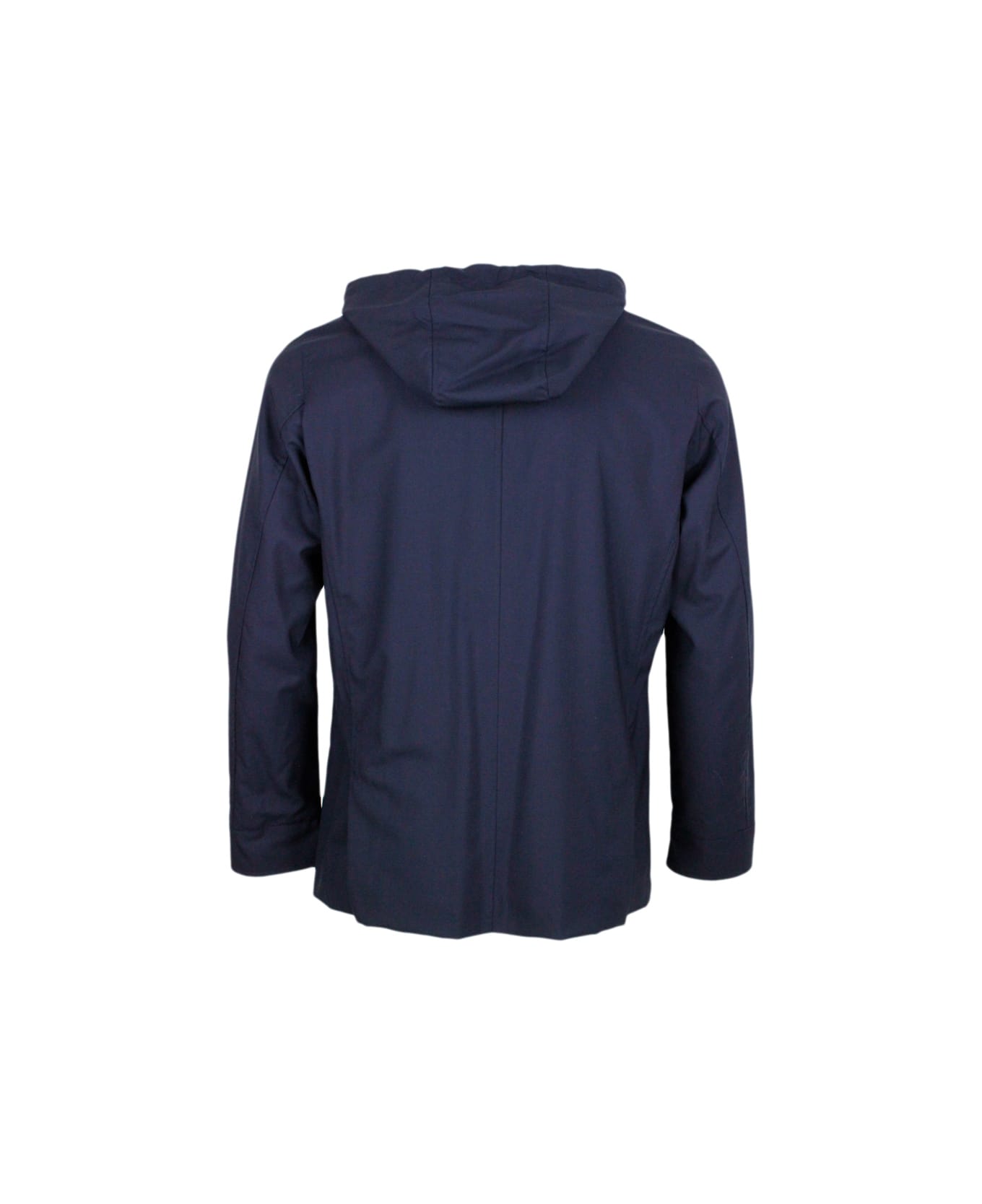 Barba Napoli Lightweight Jacket In Cool Wool - Blu