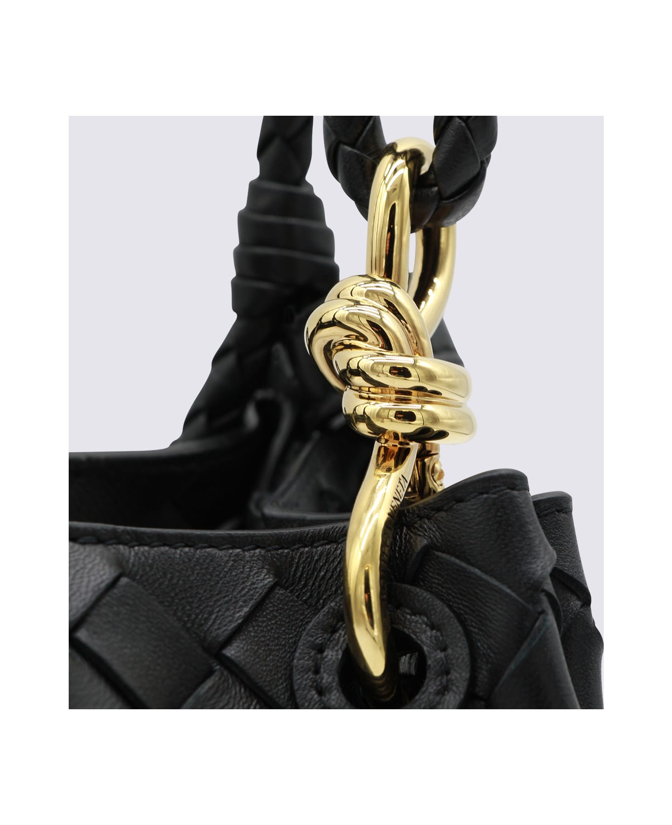 Bottega Veneta Black Leather Bag - BLACK/M BRASS