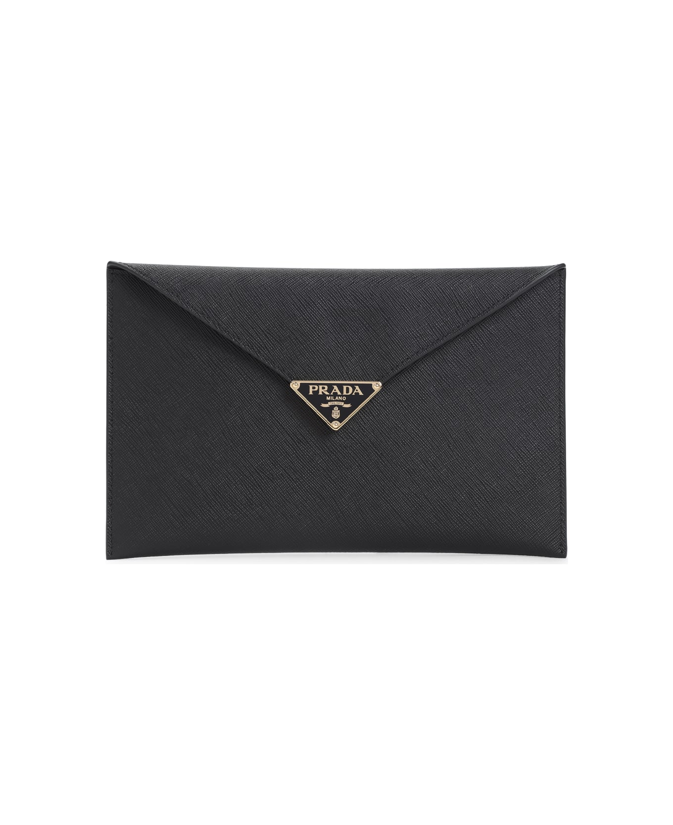 Prada Calf Leather Envelope Clutch - Nero