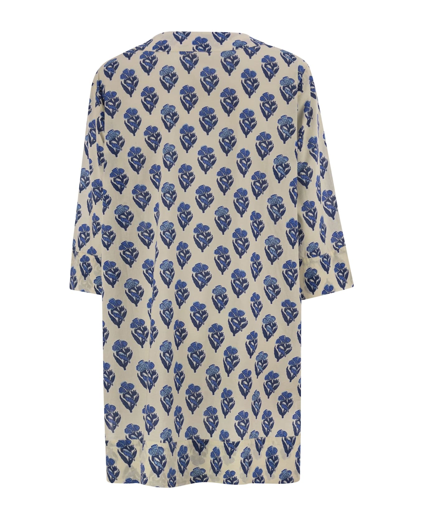 MC2 Saint Barth Macha - Cotton Tunic Dress - White/blue