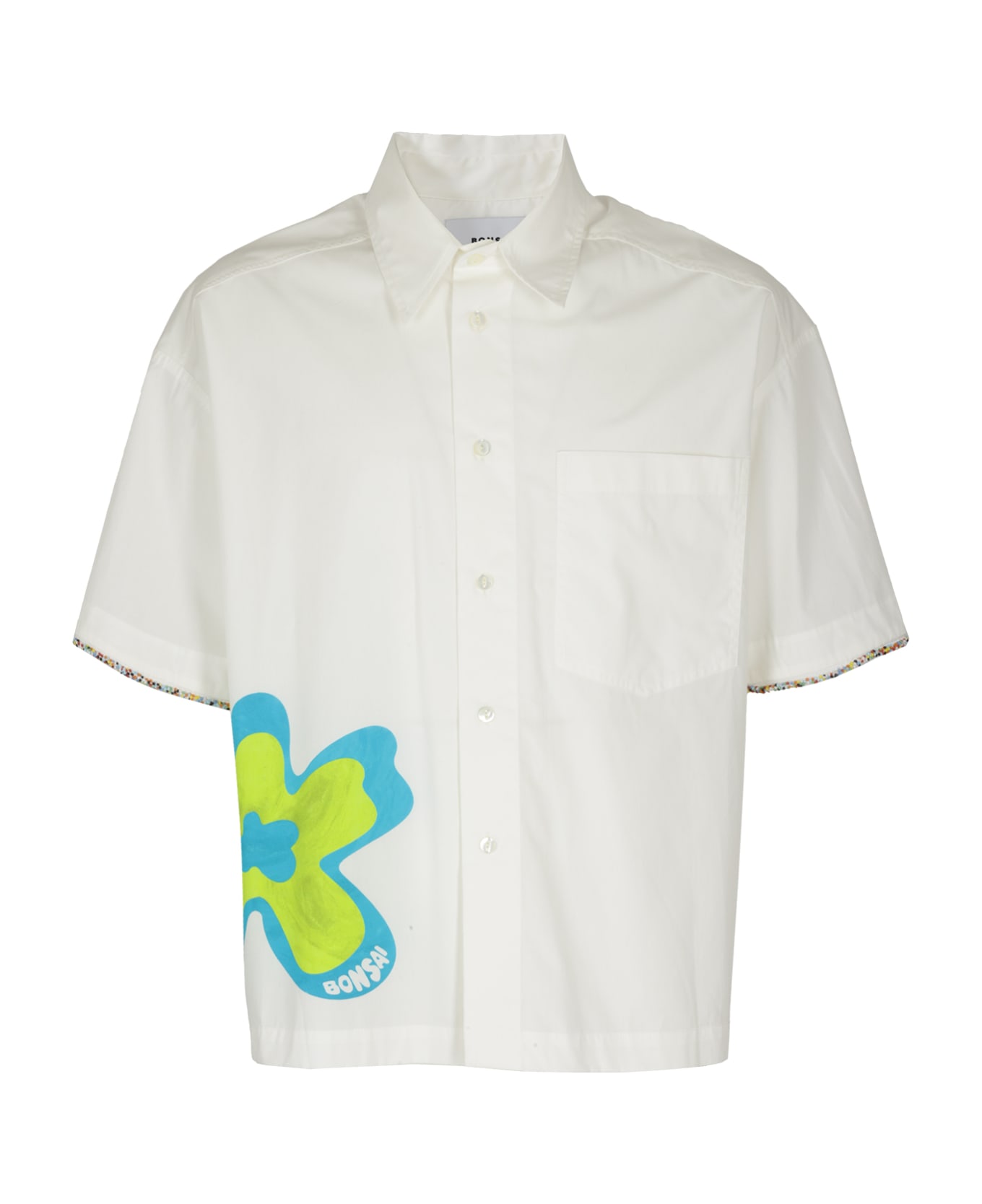 Bonsai Button Crop Shirt - White