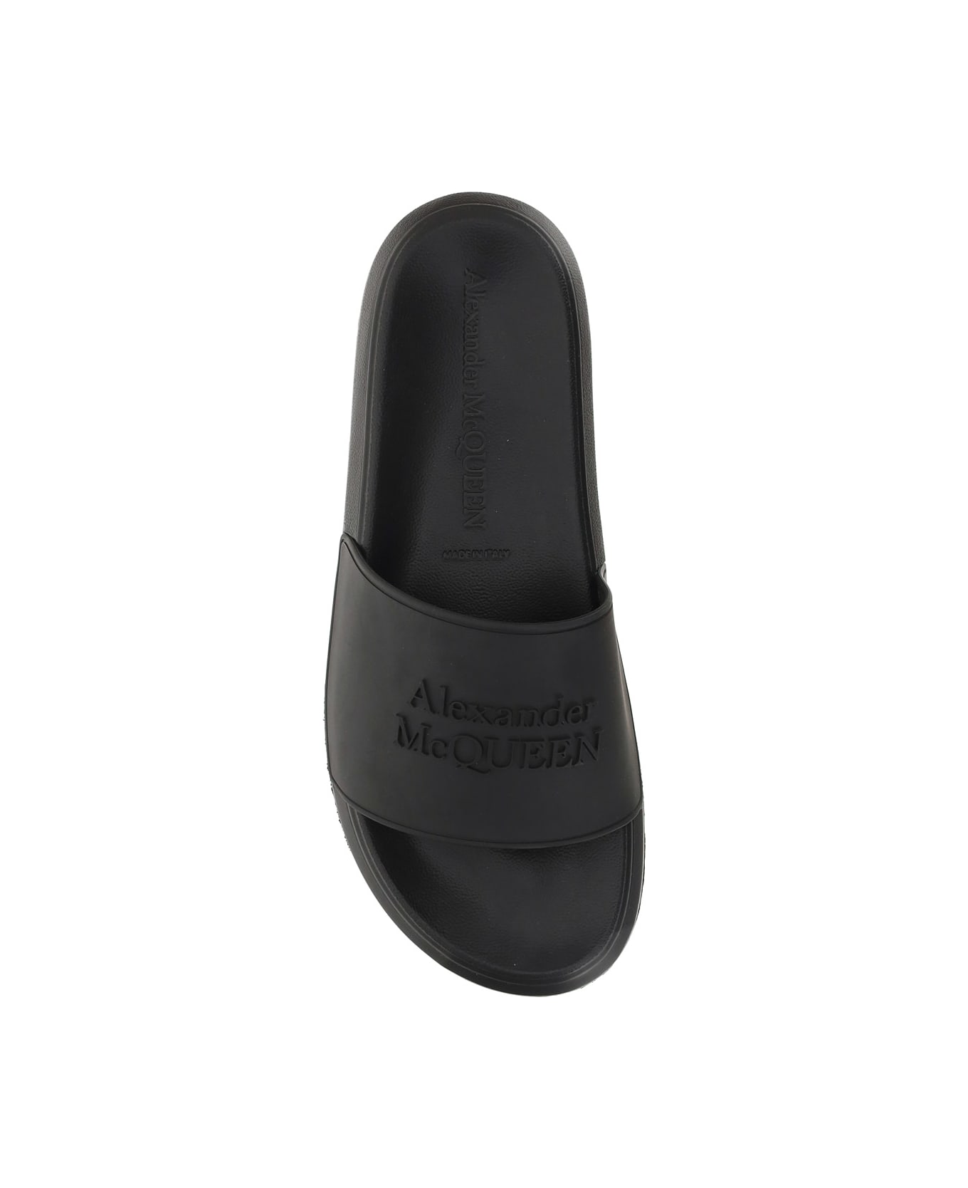 Alexander McQueen Logo Pool Sliders - Black
