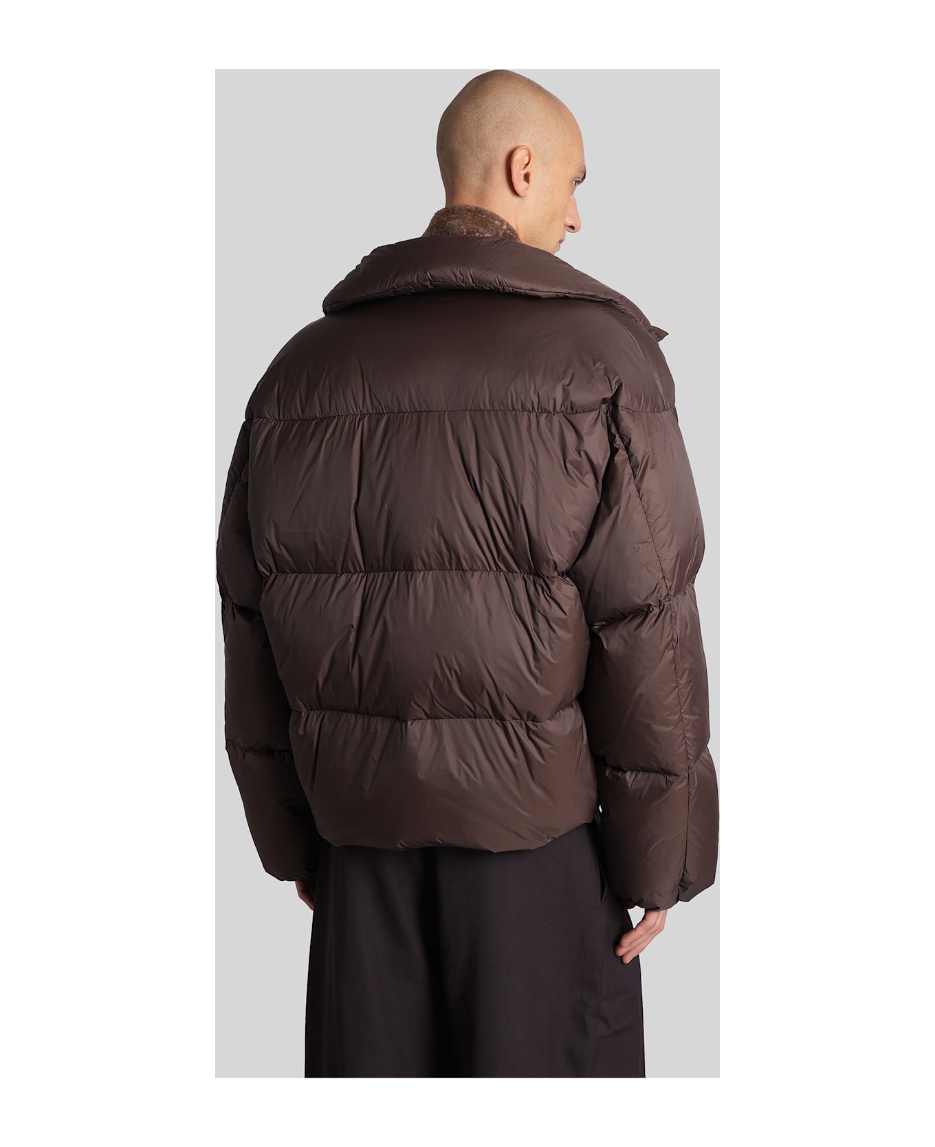 Studio Nicholson Massey Snm-1380 Puffer In Brown Nylon - brown