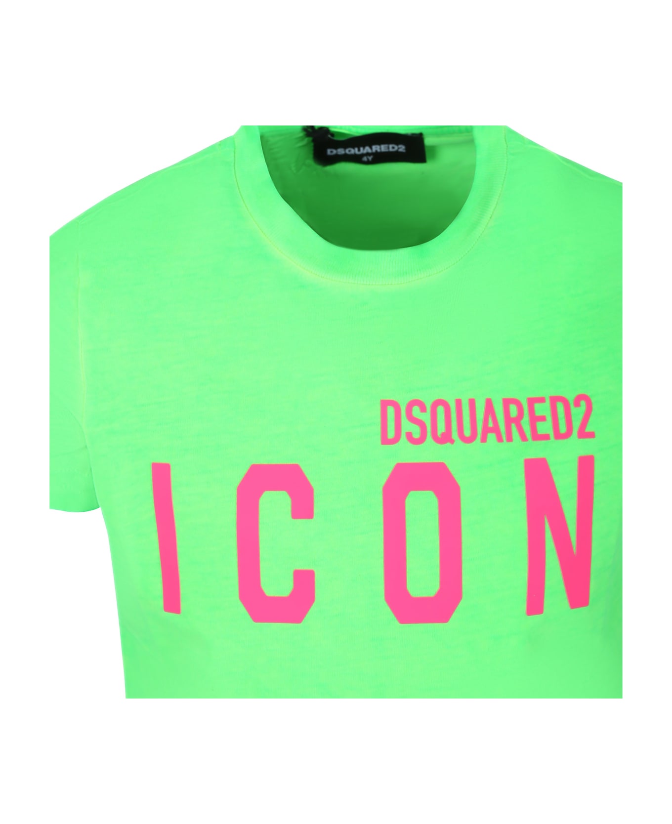 Dsquared2 Green T-shirt For Kids With Logo - Green