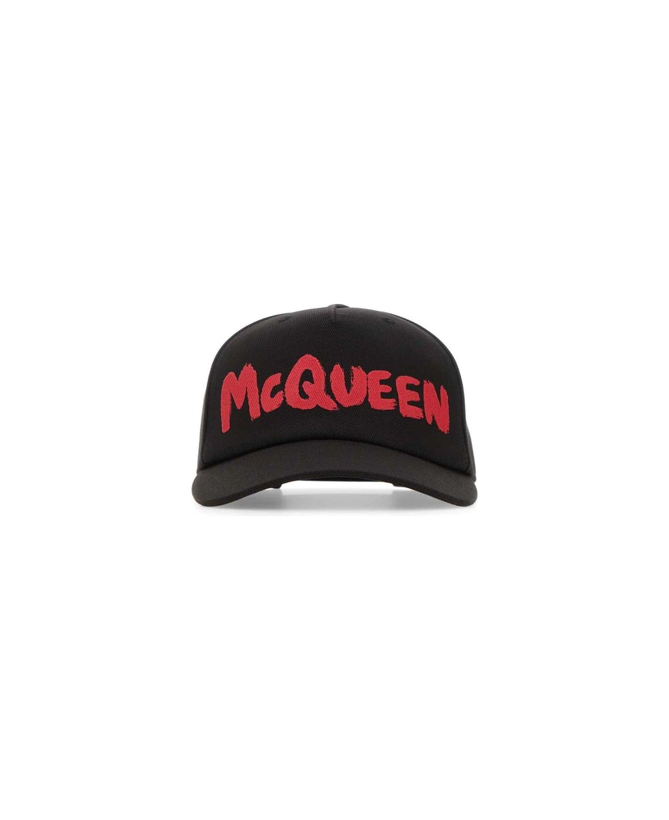Alexander McQueen Graffiti Logo Printed Baseball Cap - BLACKRED