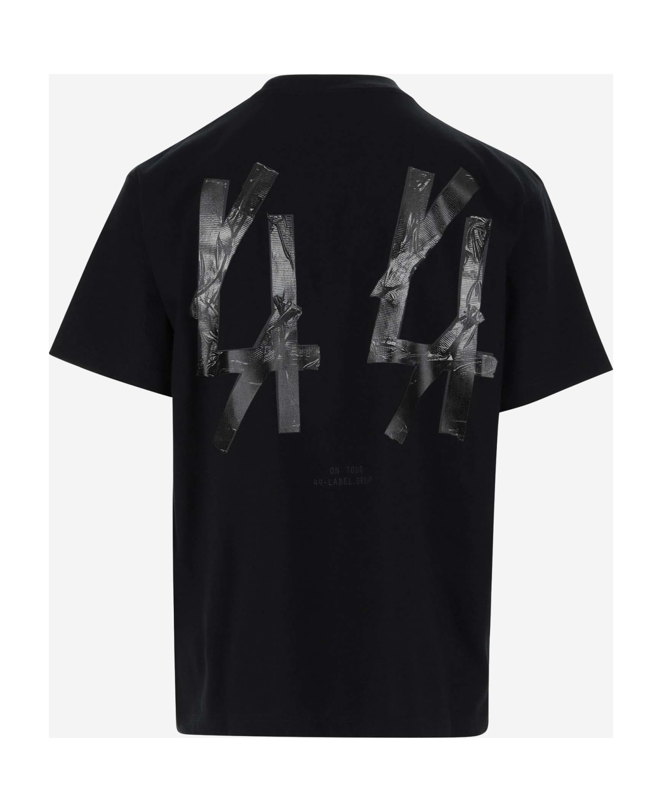 44 Label Group Cotton T-shirt With Logo - Black+44gaffer print