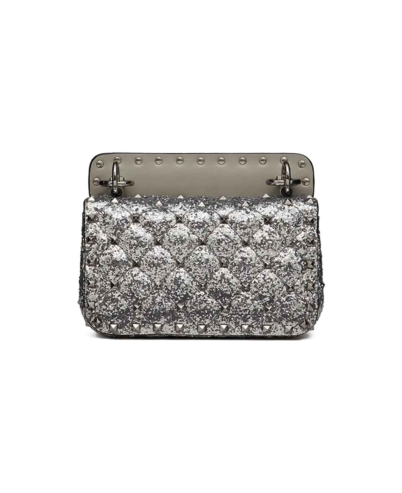Valentino Garavani Mini Rockstud Glitter Bag - Argento