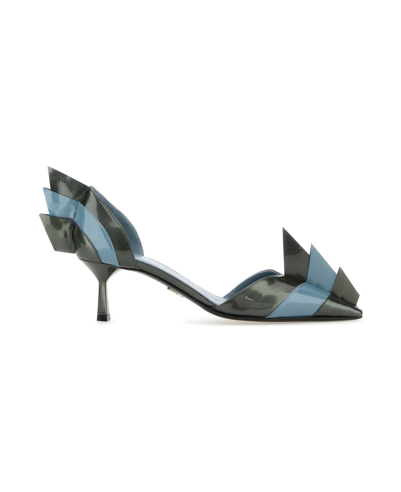 Prada Two-tone Leather Pumps - ANTRACITE+ASTRALE