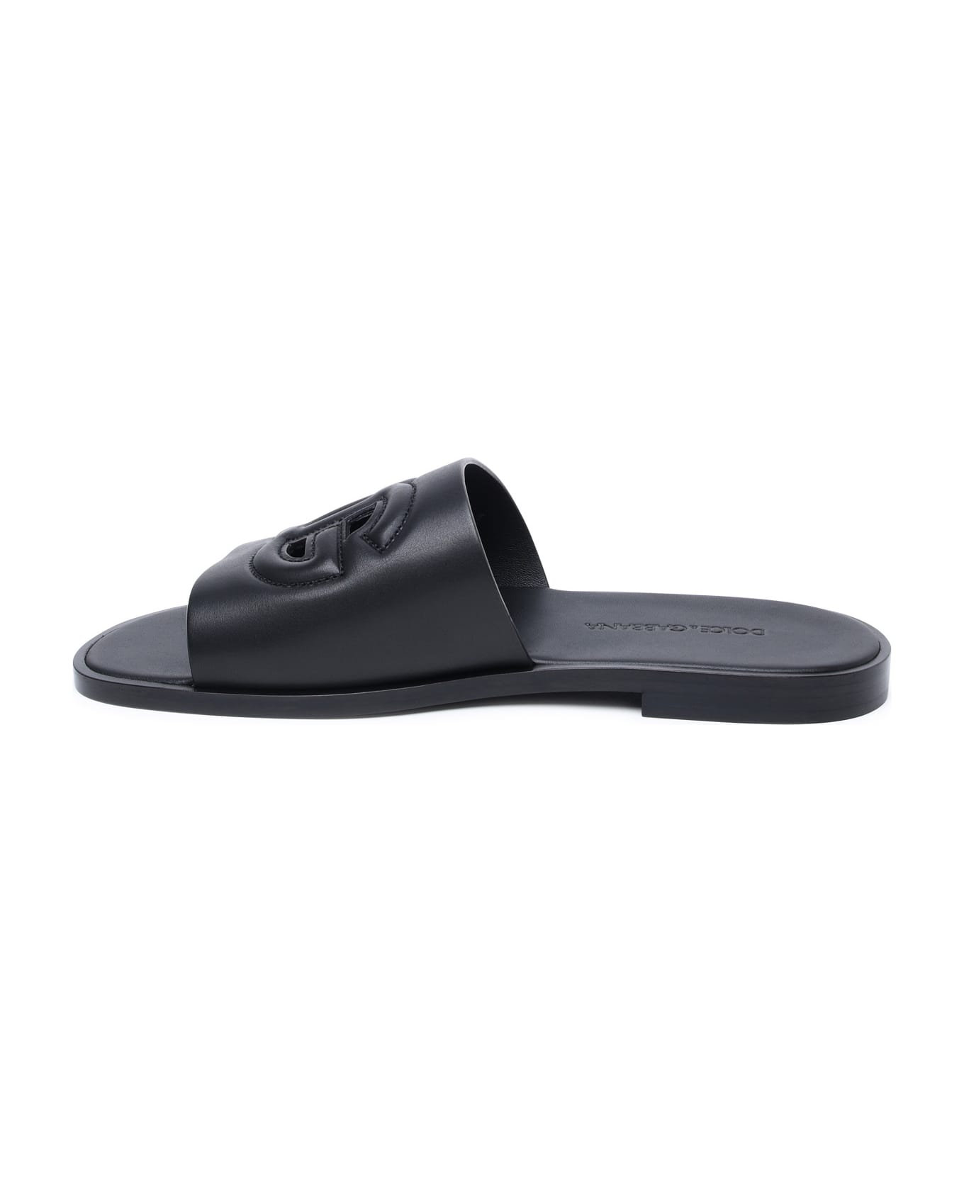 Dolce & Gabbana Black Nappa Slippers - Black