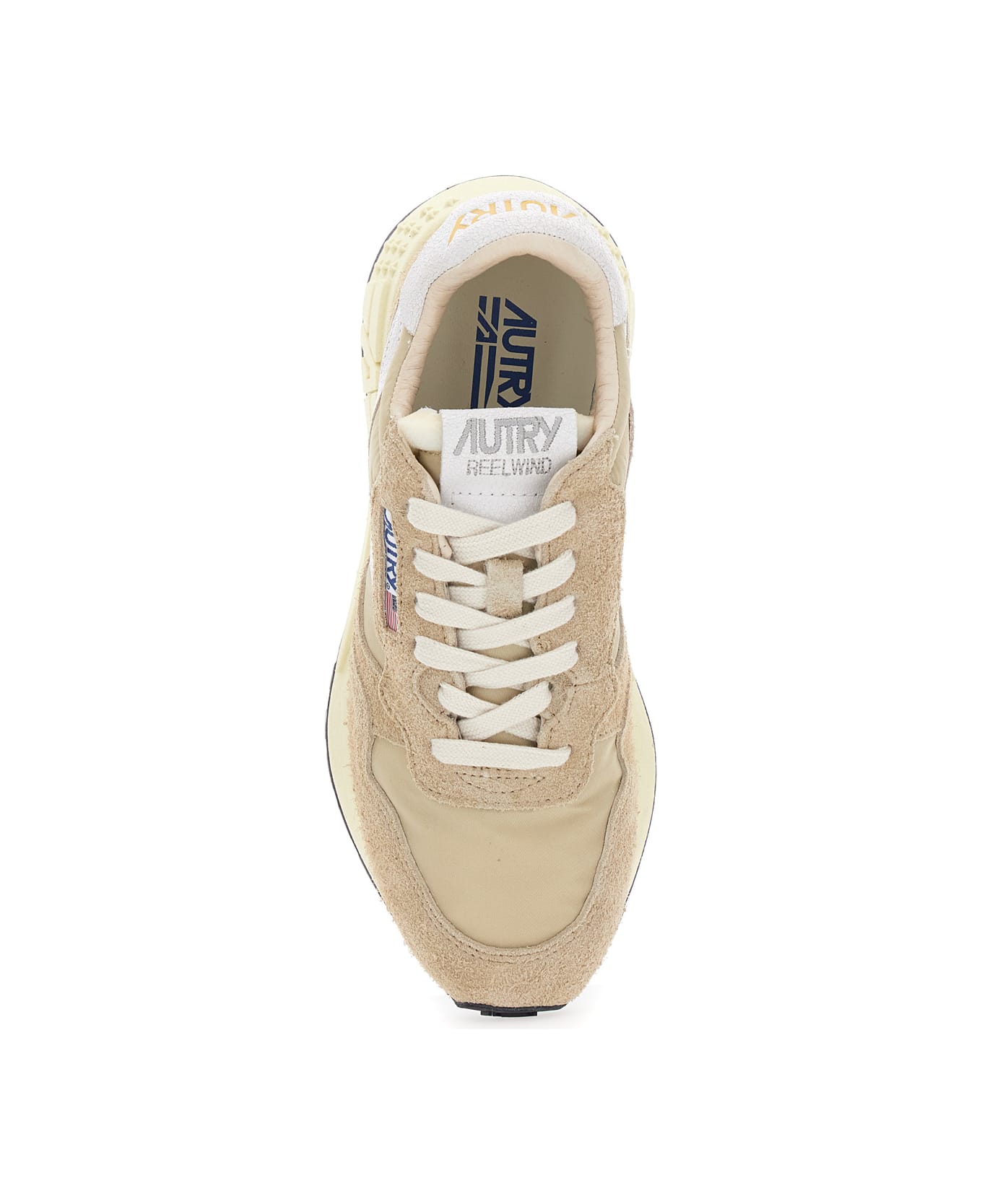Autry 'reel Wind' Beige Low Top Sneakers With Logo Detail In Suede Woman - Beige