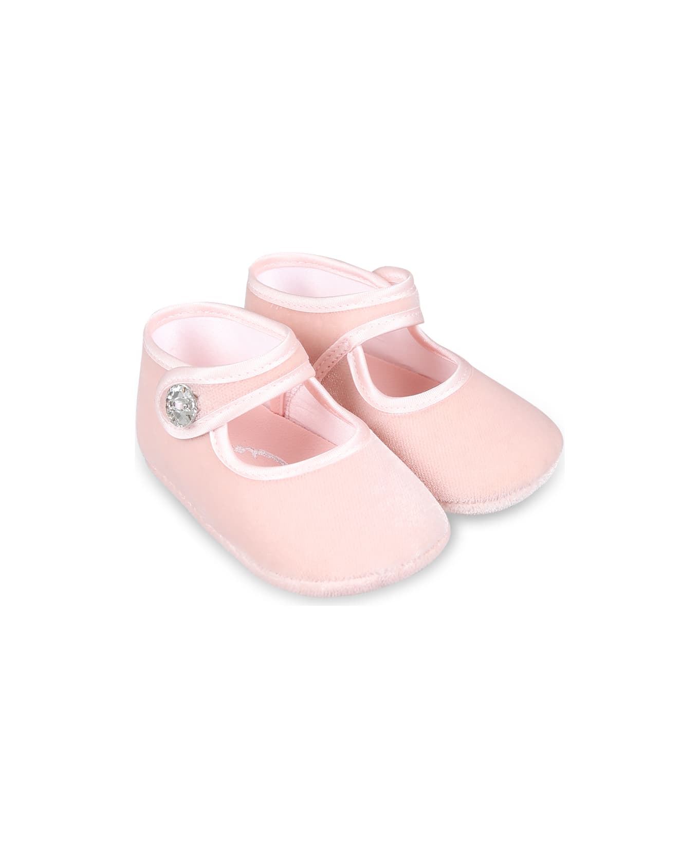 Monnalisa Pink Ballet Flats For Baby Girl - Pink