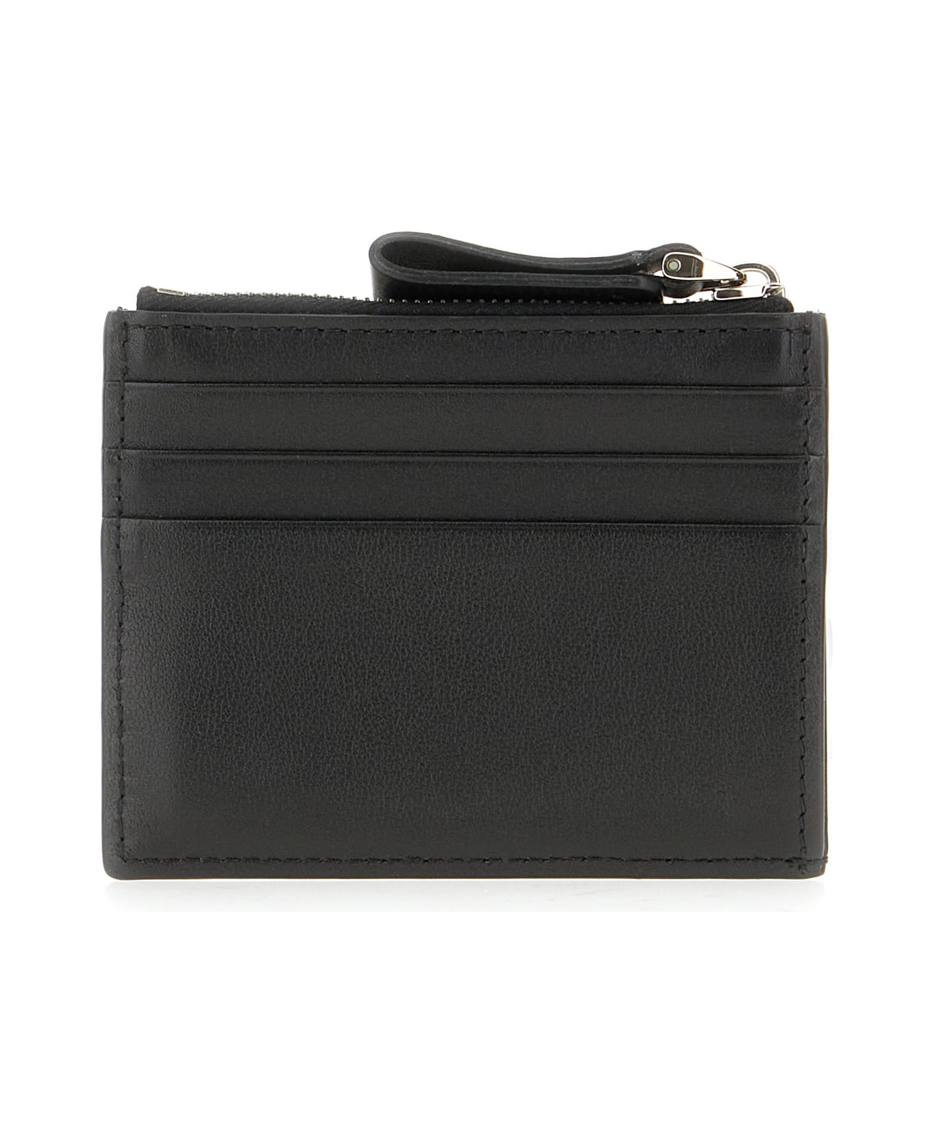 Valentino Garavani Black Leather Card Holder - Nero