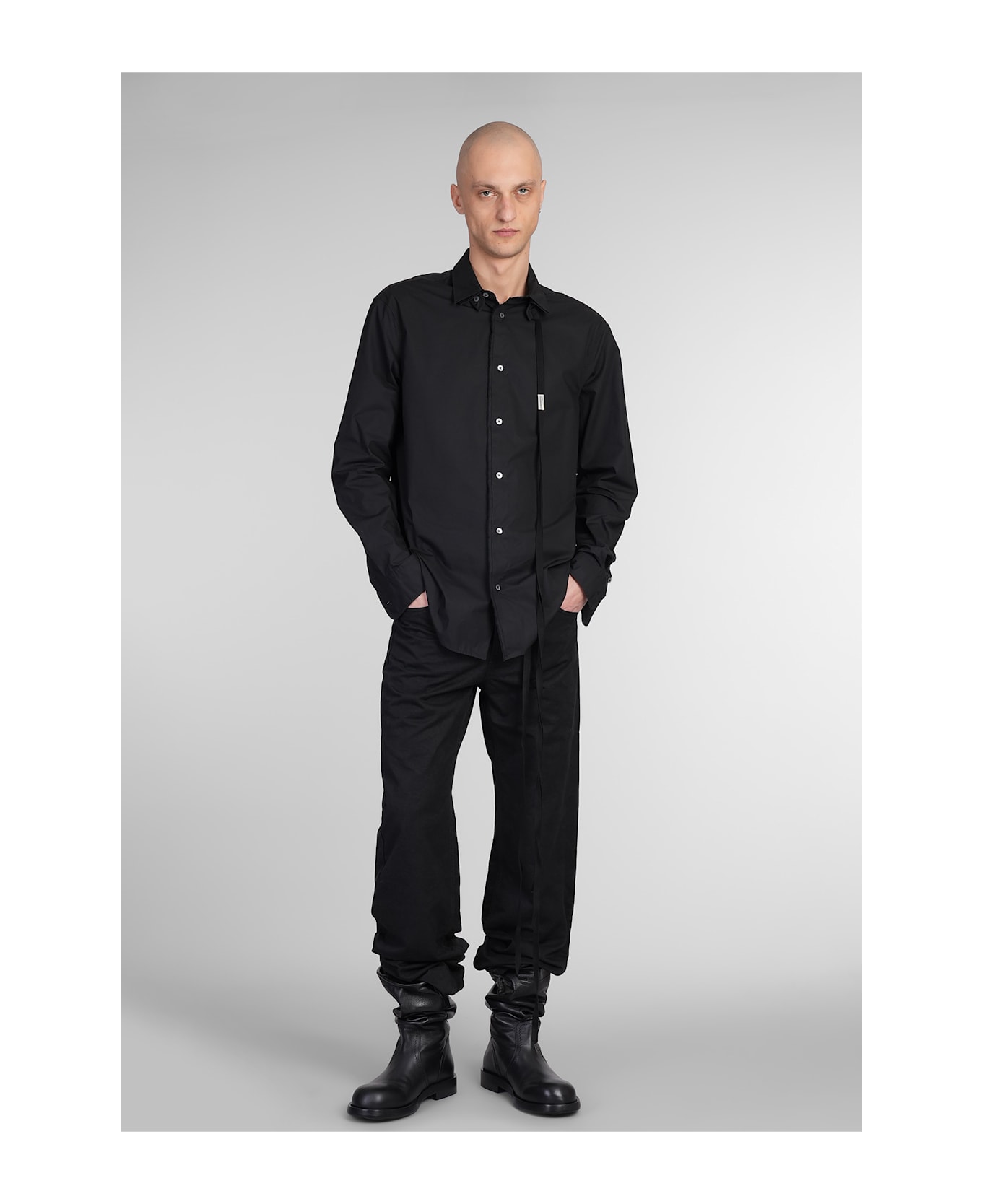 Ann Demeulemeester Haaken Shirt In Black Cotton - black
