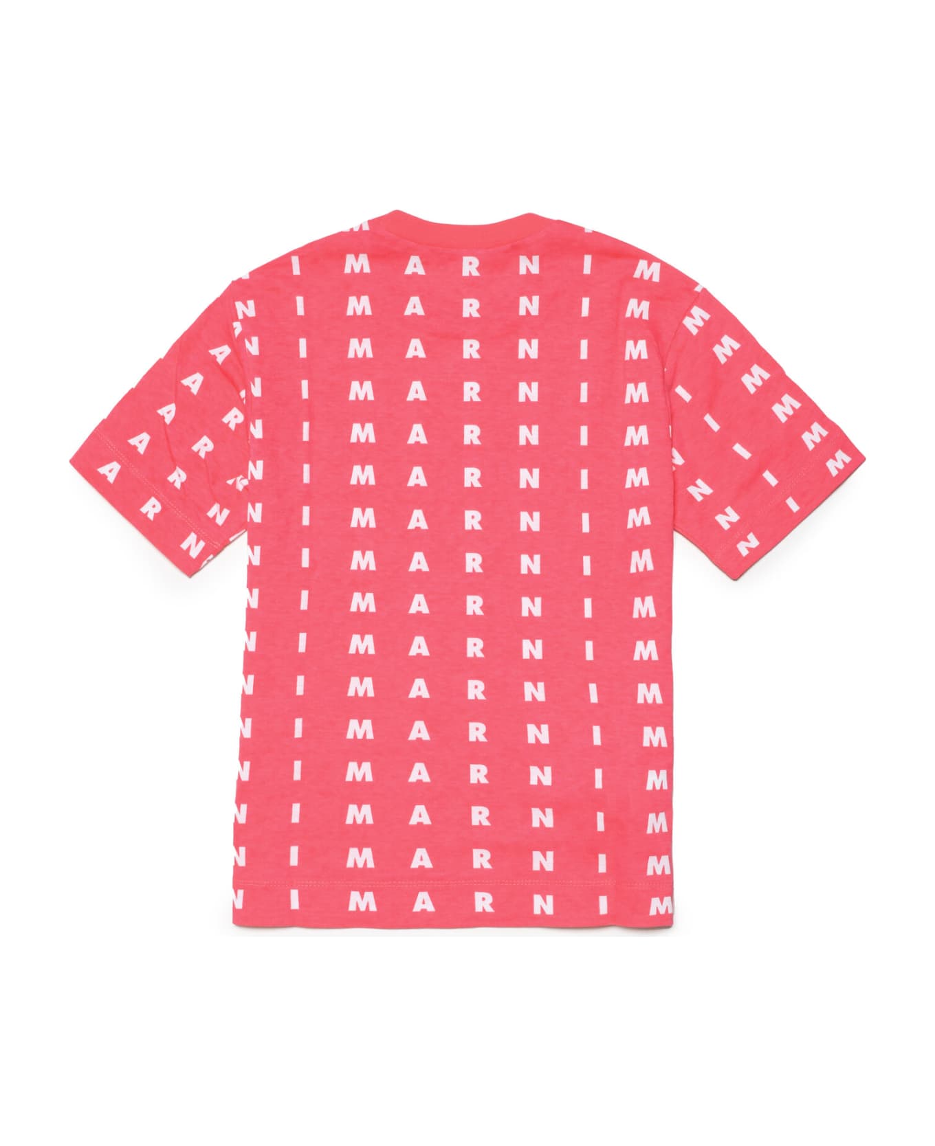 Marni Mt158u T-shirt Marni Fuchsia Jersey T-shirt With Small Allover Accessories - Bright fuxya
