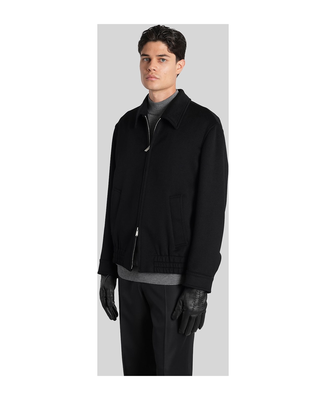 Lardini Casual Jacket In Black Cotton - black