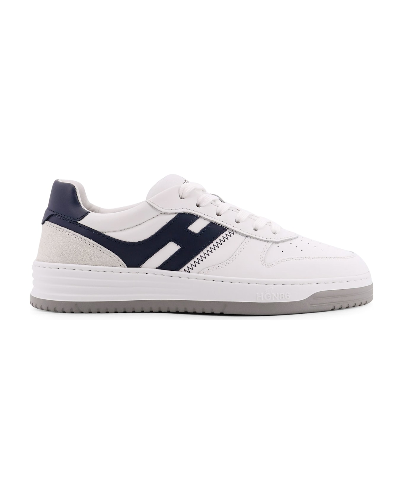 Hogan H630 Leather Sneakers With Contrasting Monogram - White