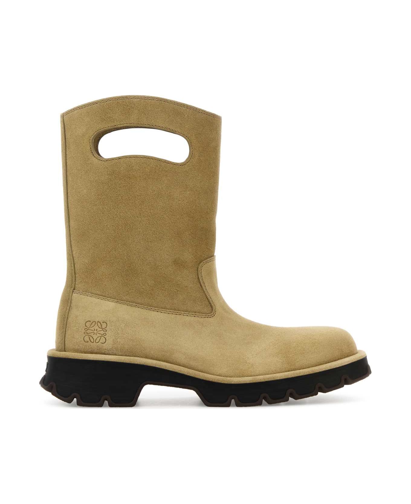 Loewe Beige Suede Boots - SAHARA