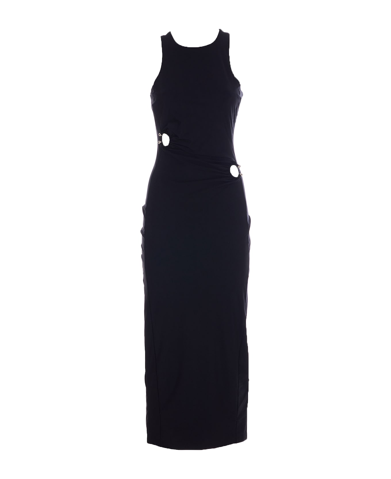 Patrizia Pepe Midi Dress With Piercing - Black