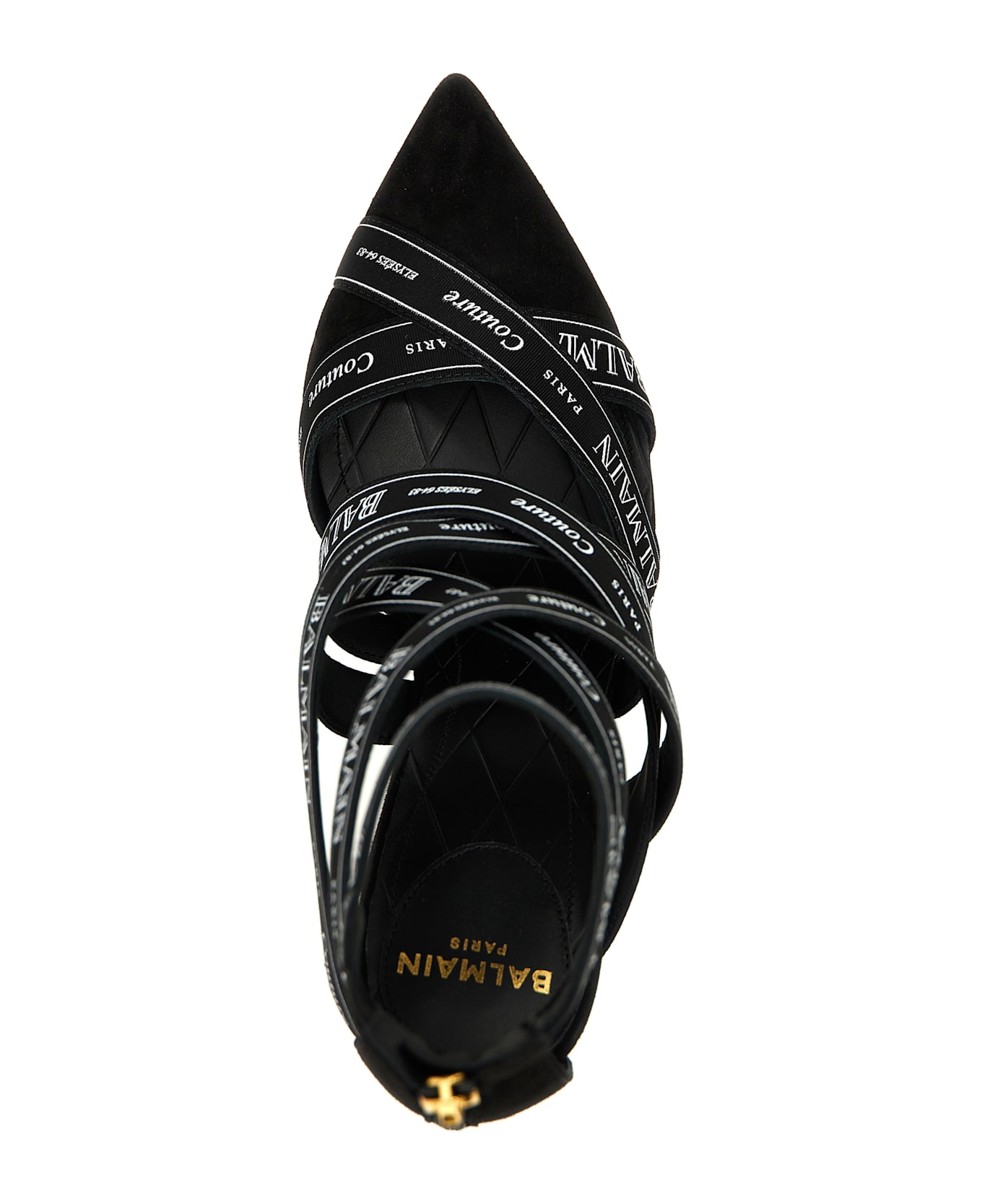 Balmain Couture Ribbon-print Pumps - Noir