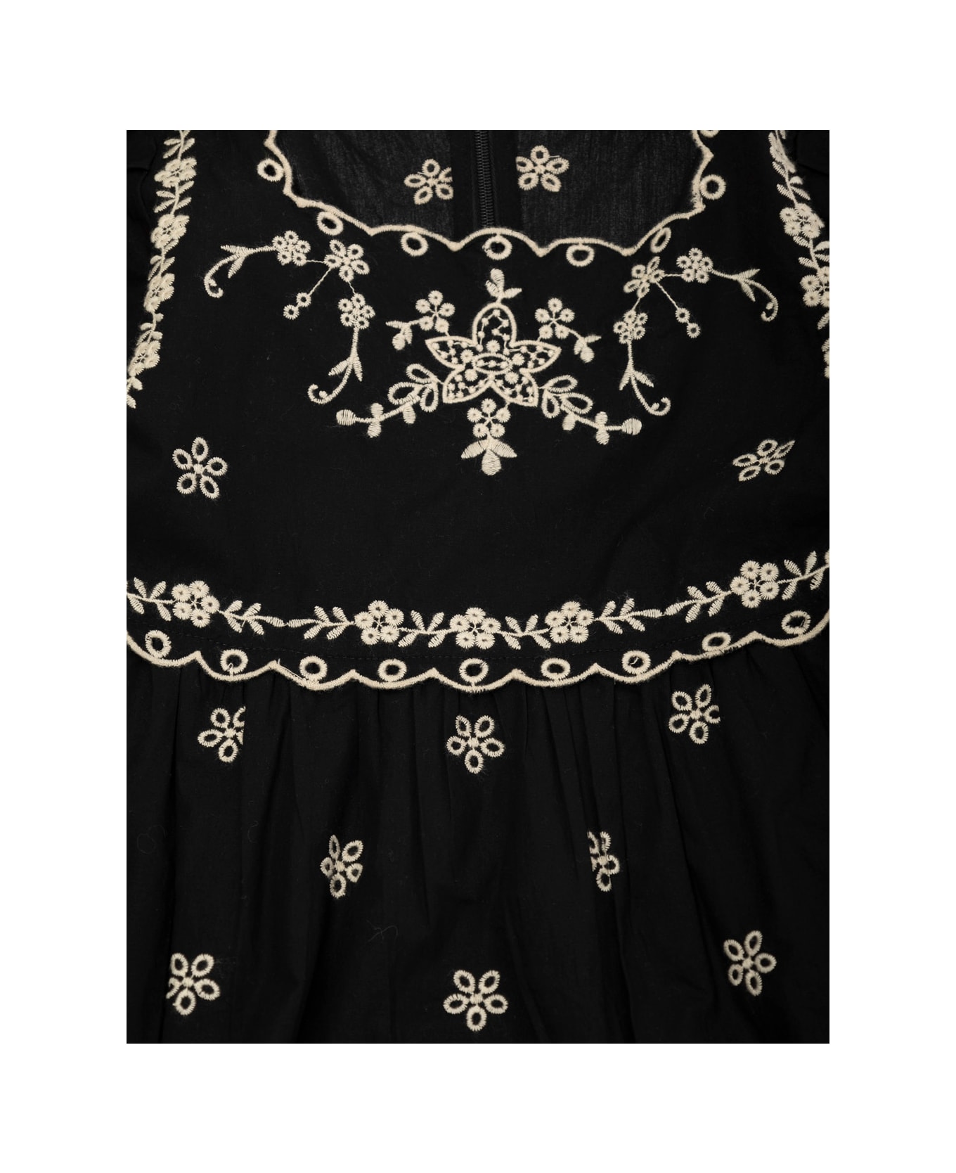 Sea New York 
kingsley
 Black Dress With All-over Embroidery In Cotton Girls - Black
