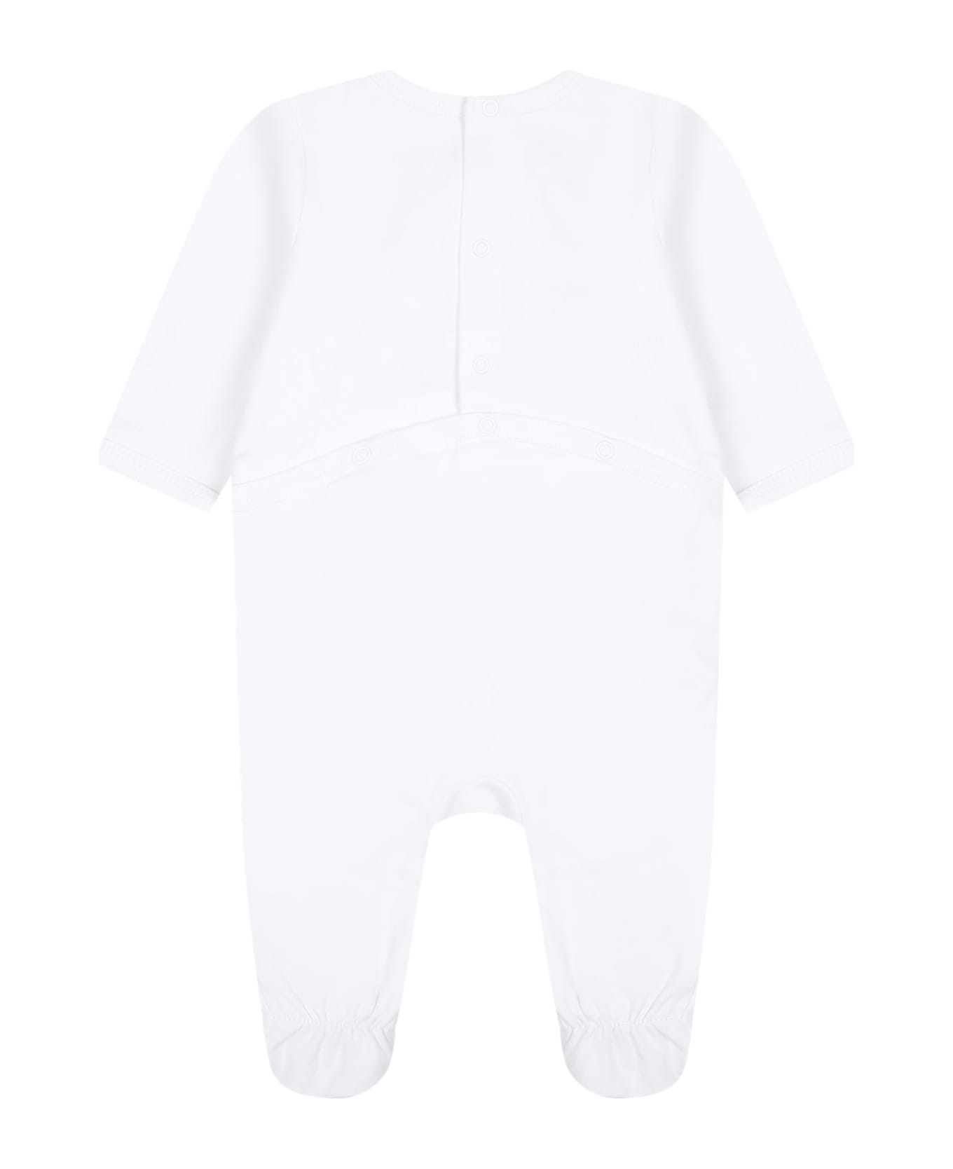 Kenzo Kids Multicolor Babygrows Set For Baby Boy With Logo - Bianco ボディスーツ＆セットアップ