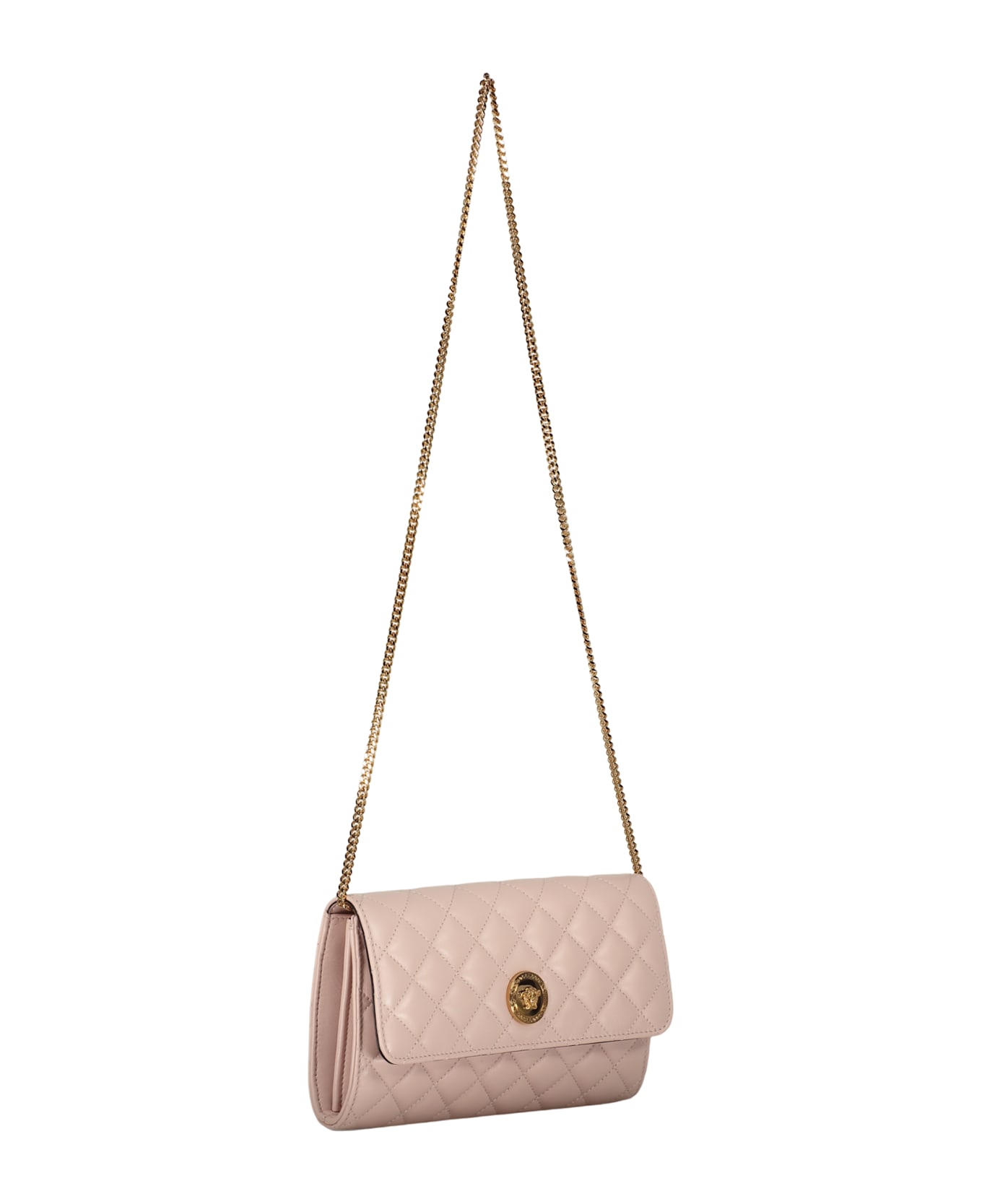 Versace Leather Clutch With Logo - Pink