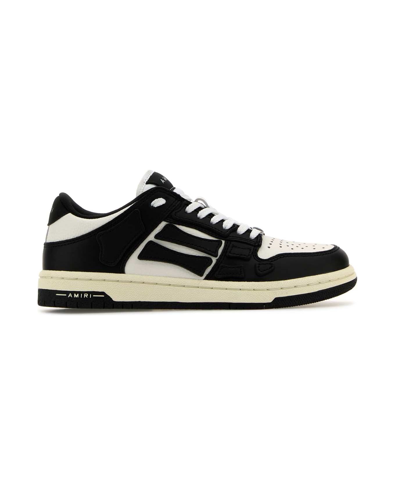 AMIRI Two-tone Leather Skel Sneakers - BLACKWHITE