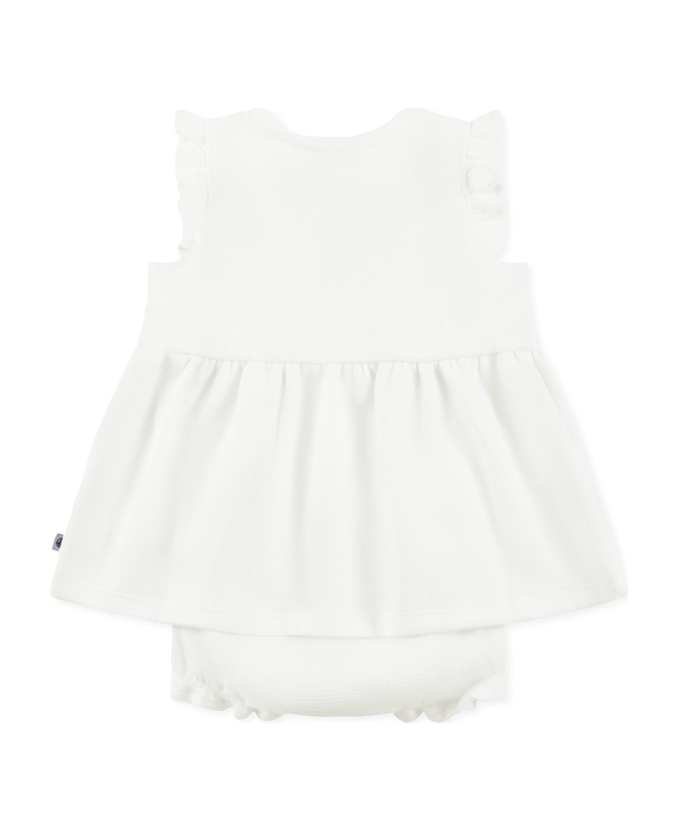 Petit Bateau White Dress For Baby Girl - White