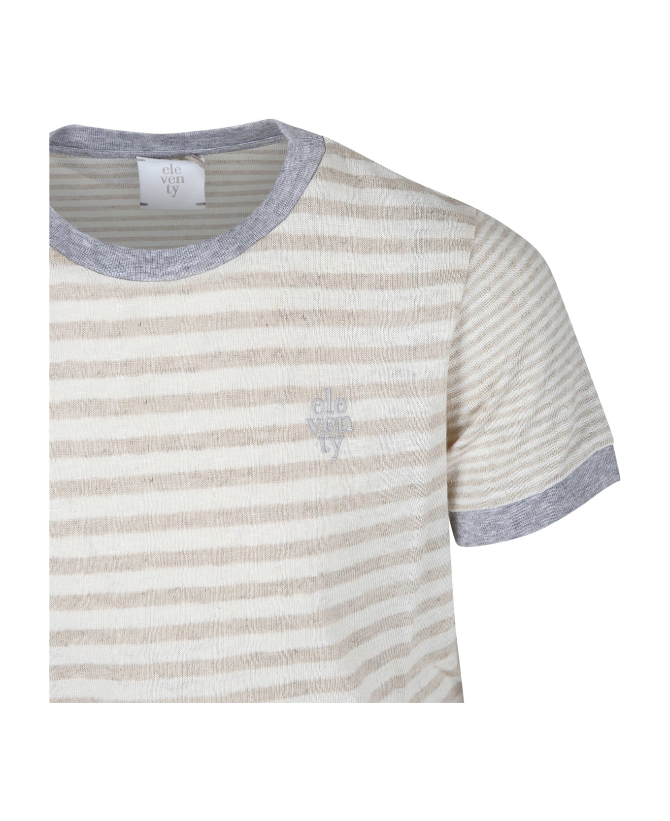 Eleventy Gray T-shirt For Boy - Beige Tシャツ＆ポロシャツ