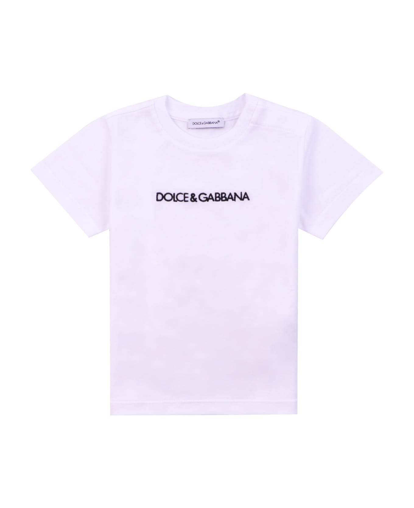 Dolce & Gabbana Cotton T-shirt With Logo Embroidery - White