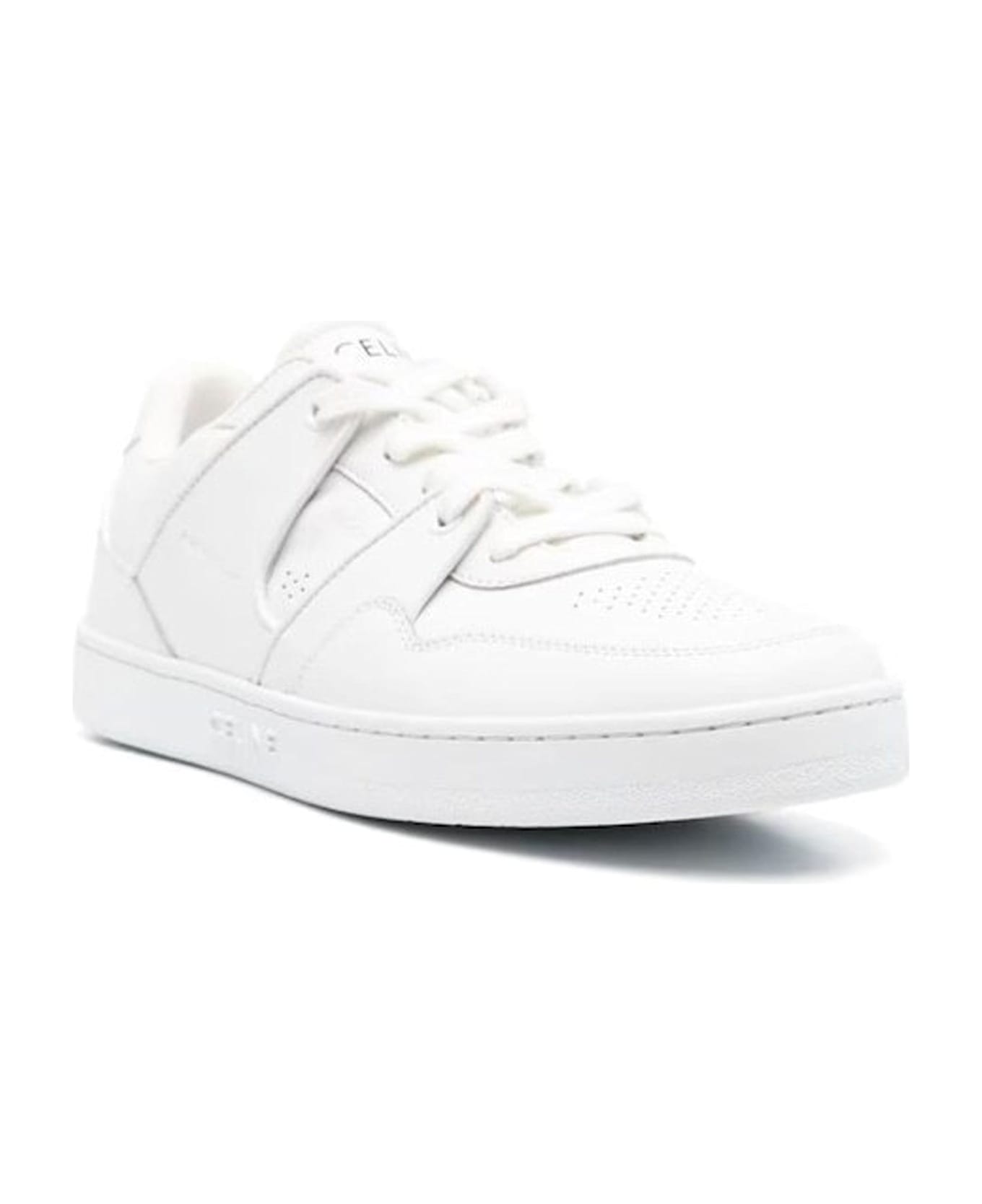Celine Ct-04 Low Top Leather Sneakers - White