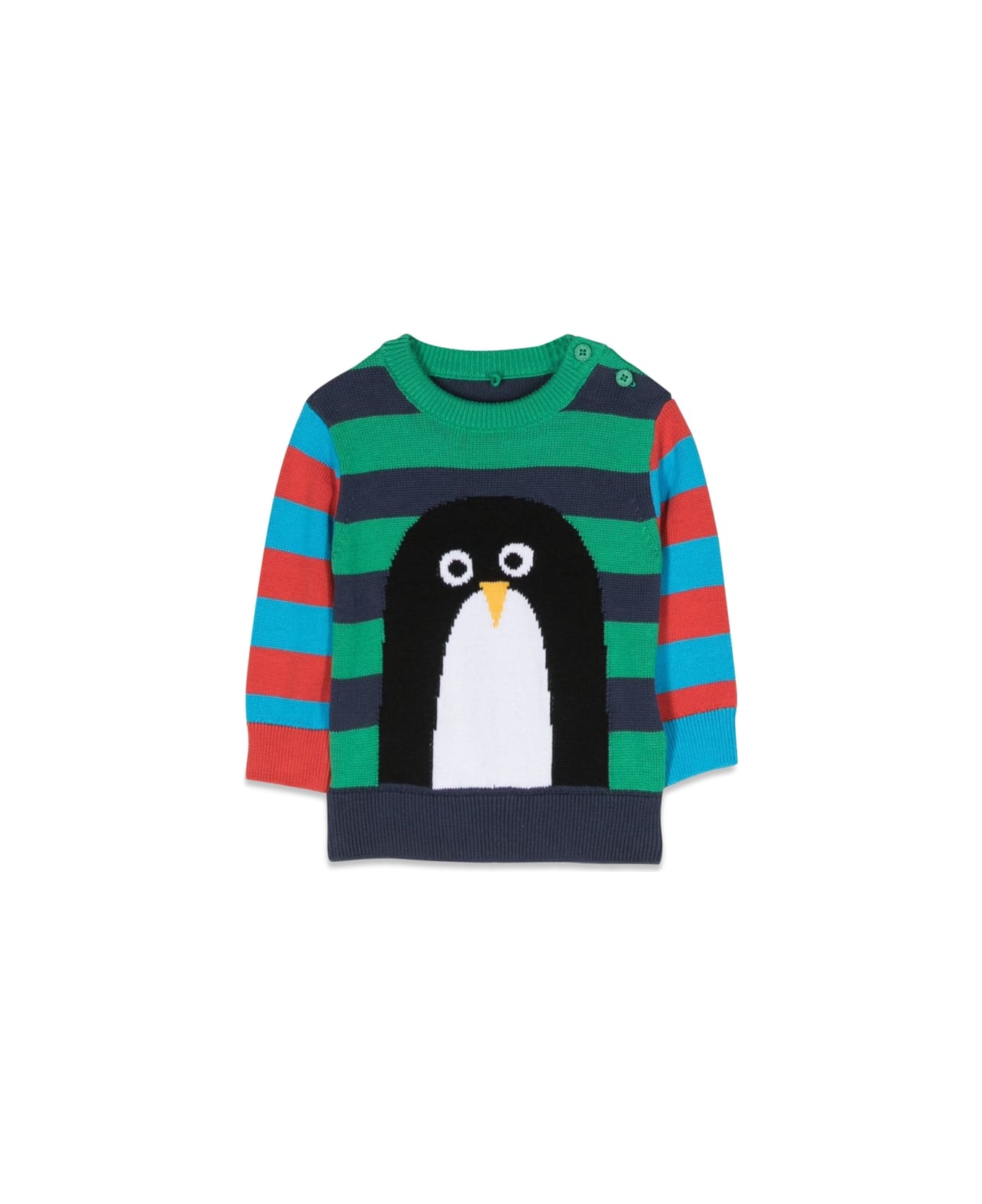 Stella McCartney Kids Penguin Stripes Crew Neck Pullover - MULTICOLOUR